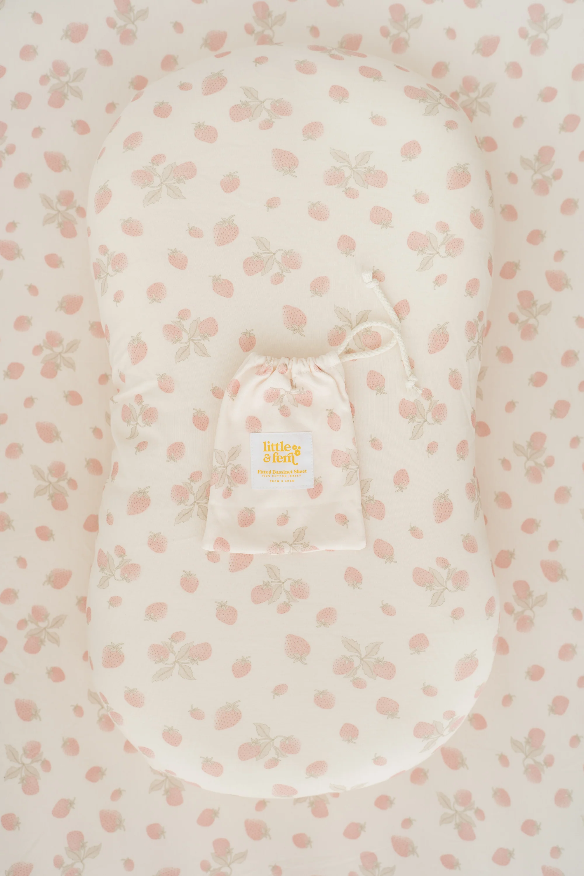 Bassinet Sheet | Strawberries - Image 3
