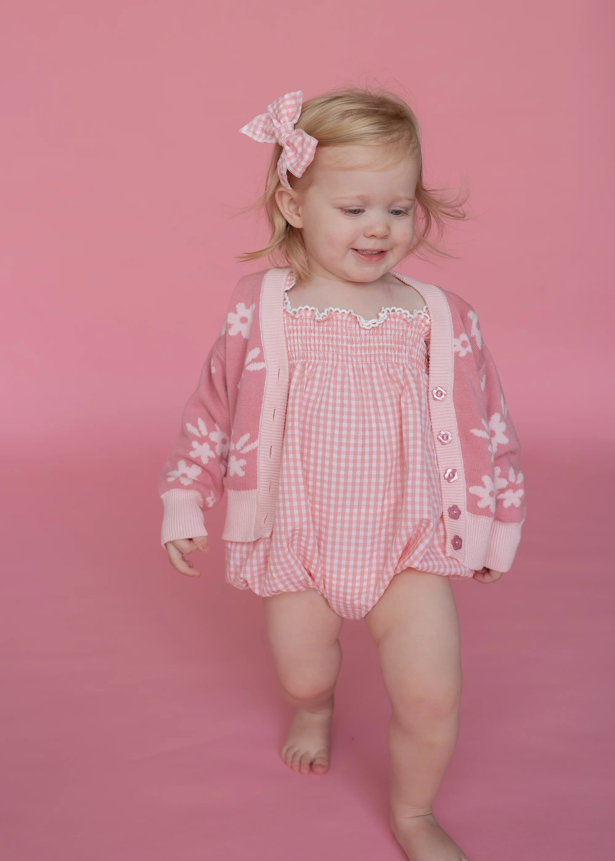 Knitted Cardigan | Daisy Floral Strawberry - Image 6