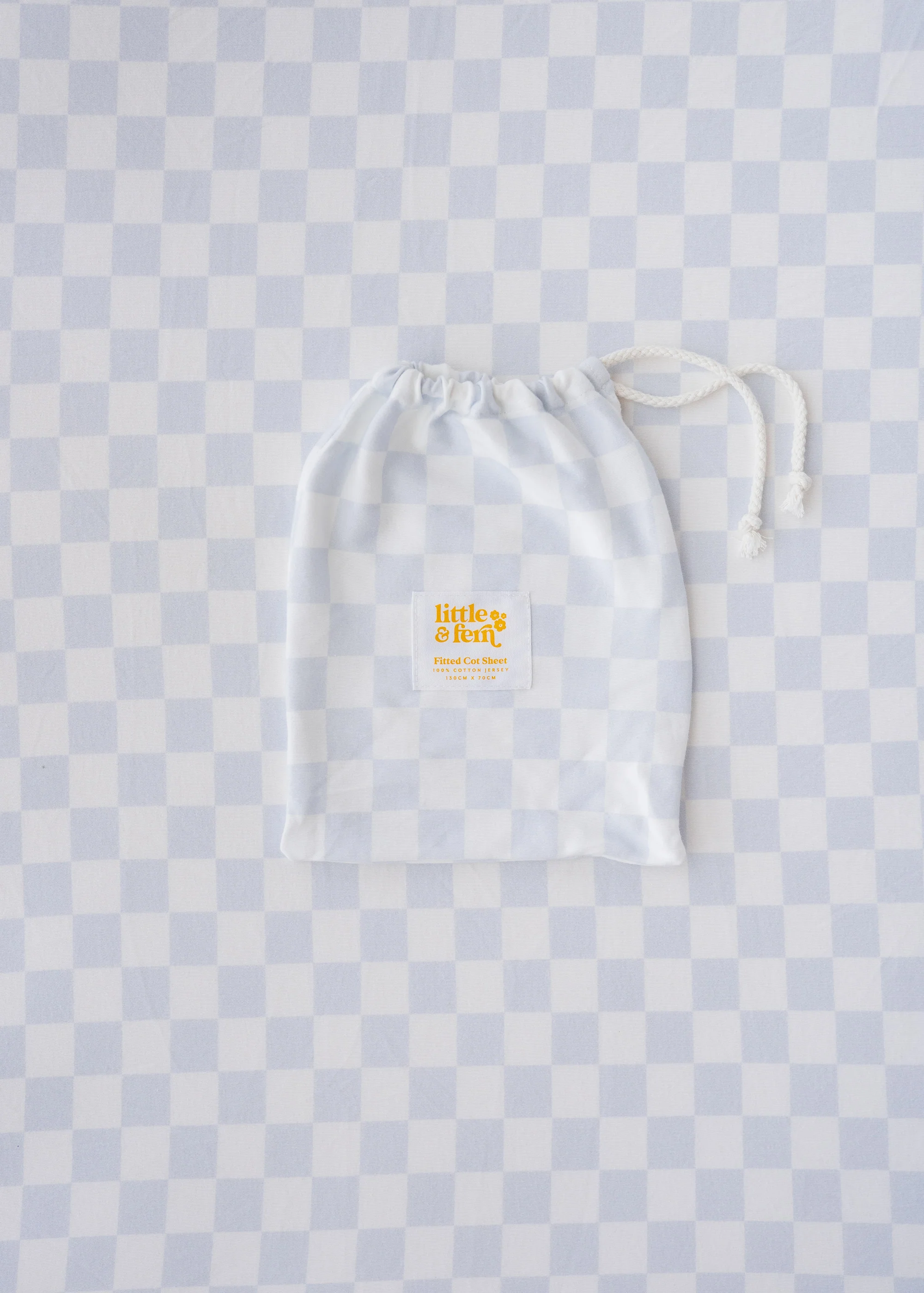 Cot Sheet | Blue Checker