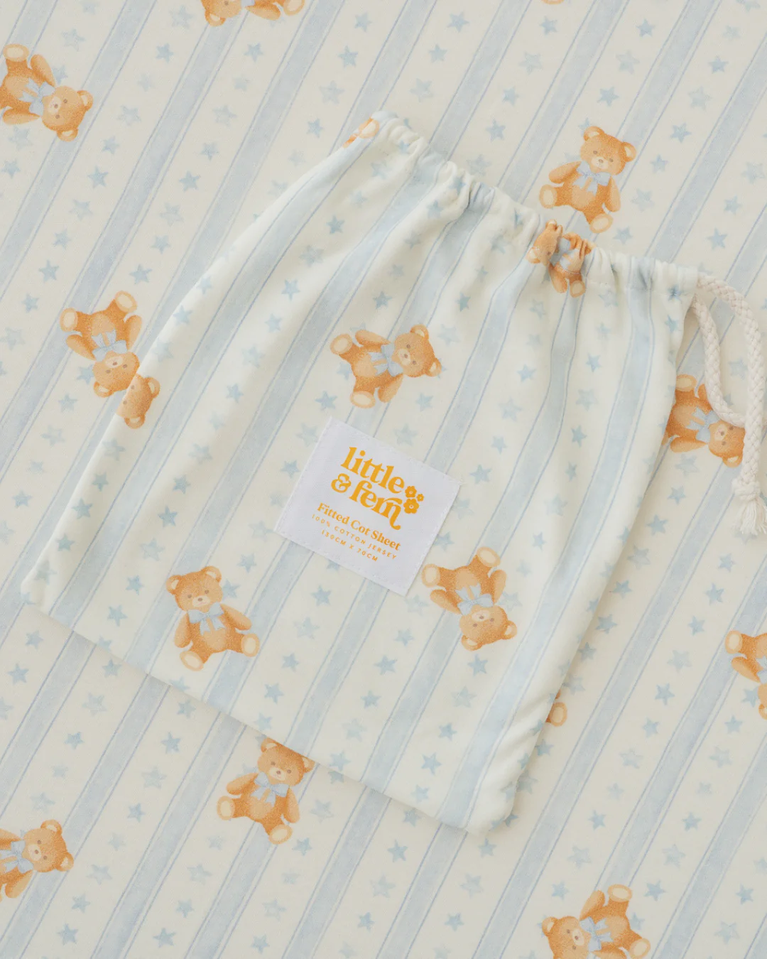 Cot Sheet | Blue Teddies *MAY PRE-ORDER* - Image 2