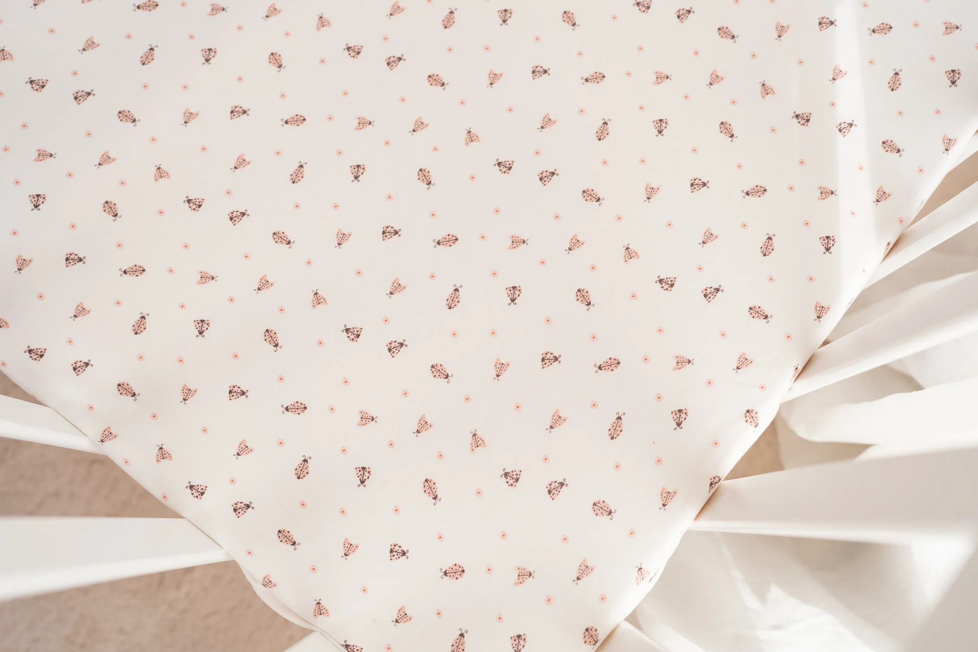 Cot Sheet | Pink Ladybug - Image 3