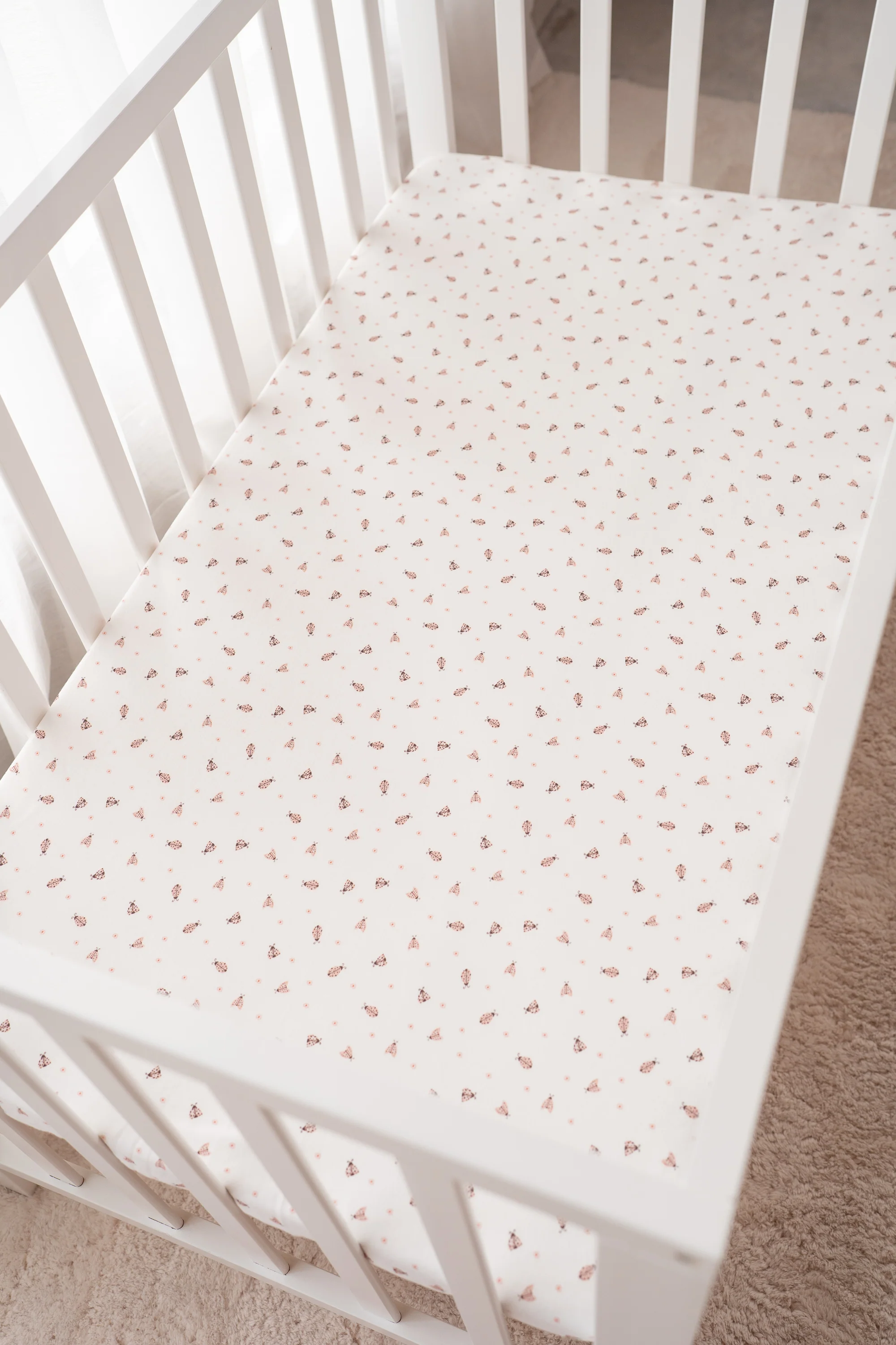 Cot Sheet | Pink Ladybug - Image 6