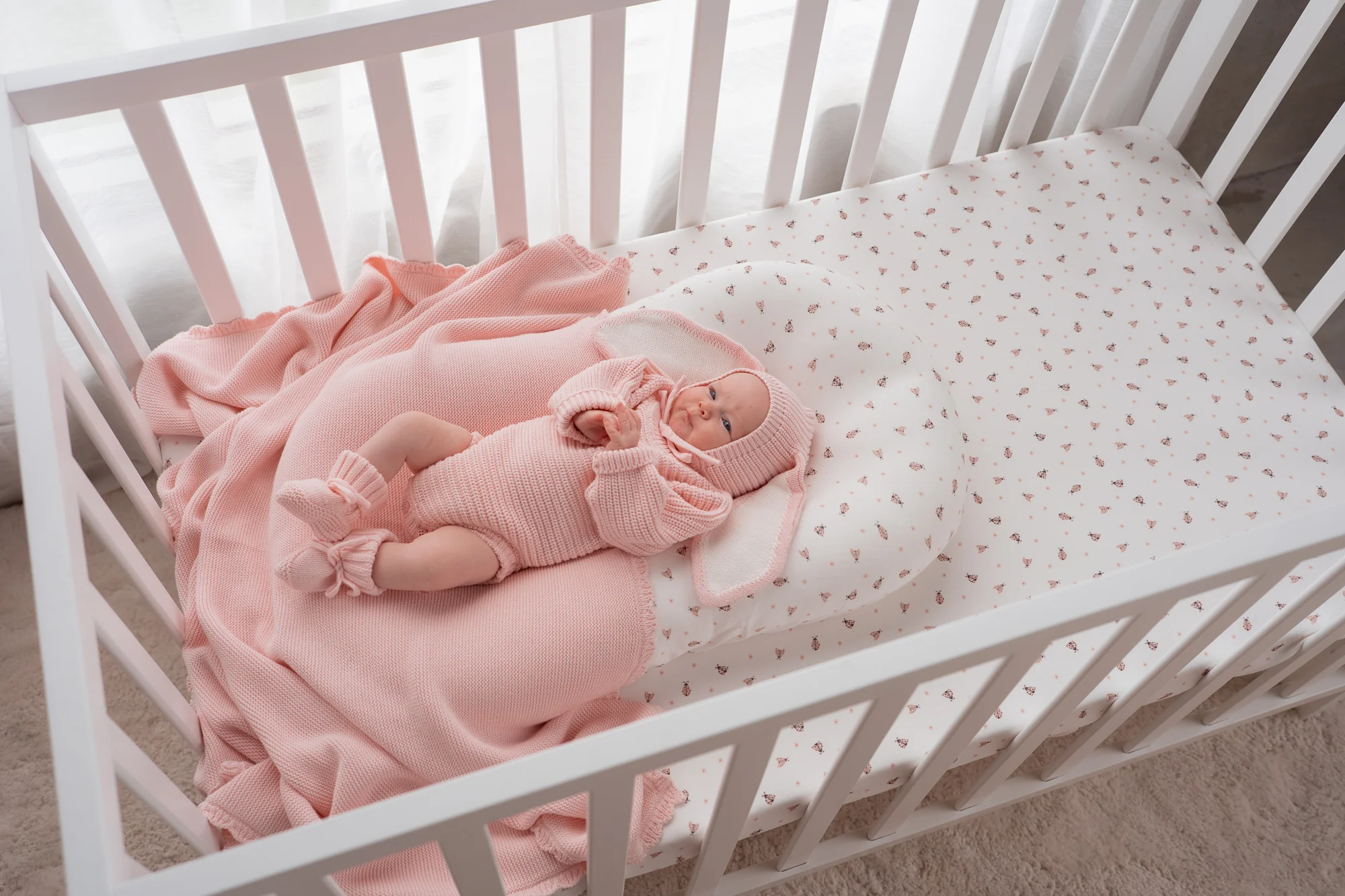 Cot Sheet | Pink Ladybug - Image 7