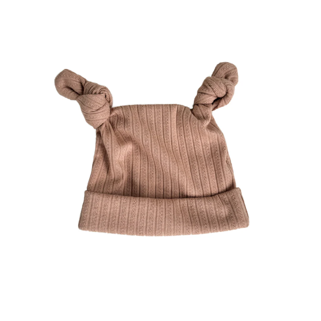 Double Knot Beanie | Teddy Ribbed Pointelle - Image 2