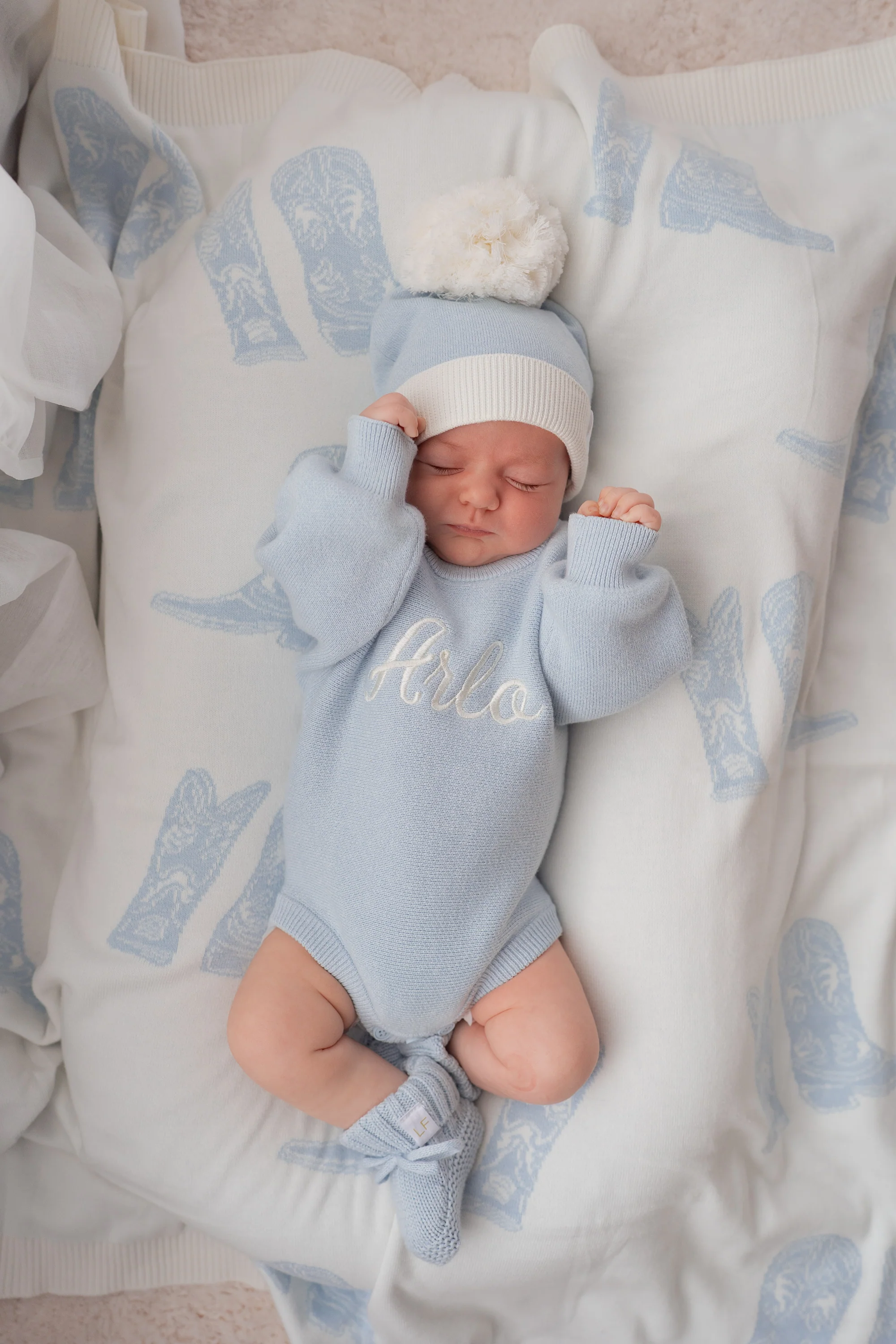 Flat Knit Romper | Sky Blue - Image 4