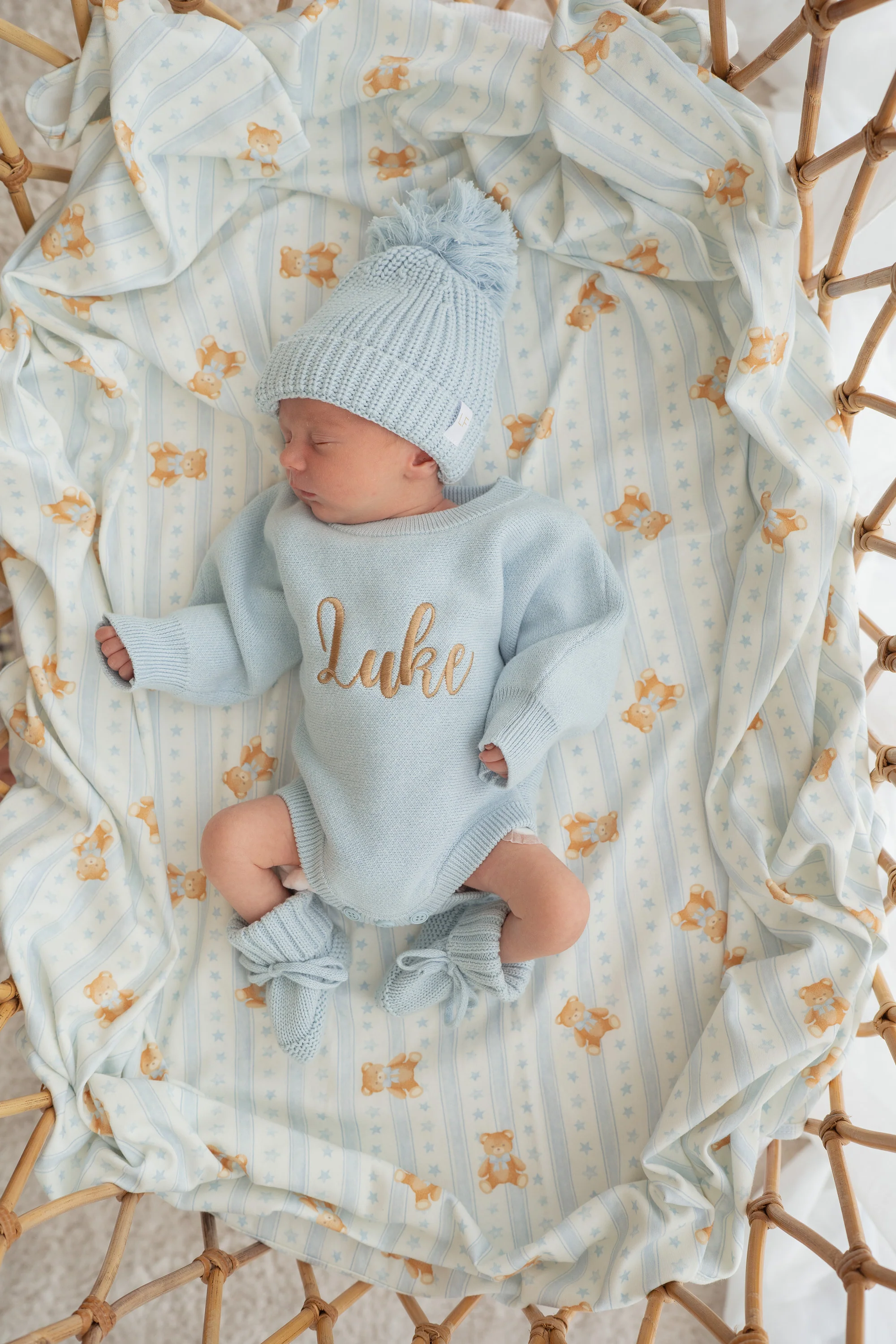 Flat Knit Romper | Sky Blue - Image 5