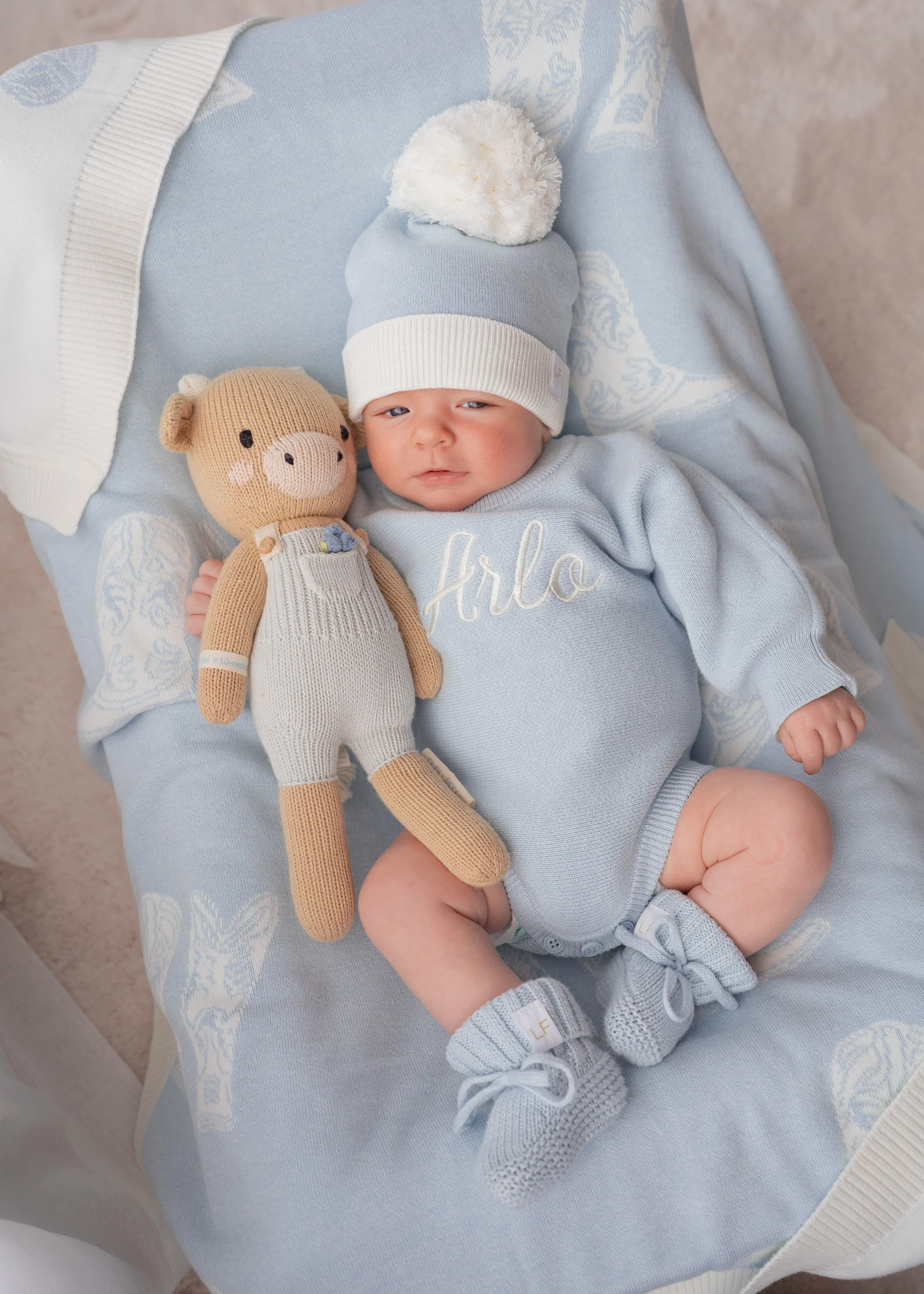 Flat Knit Romper | Sky Blue - Image 6