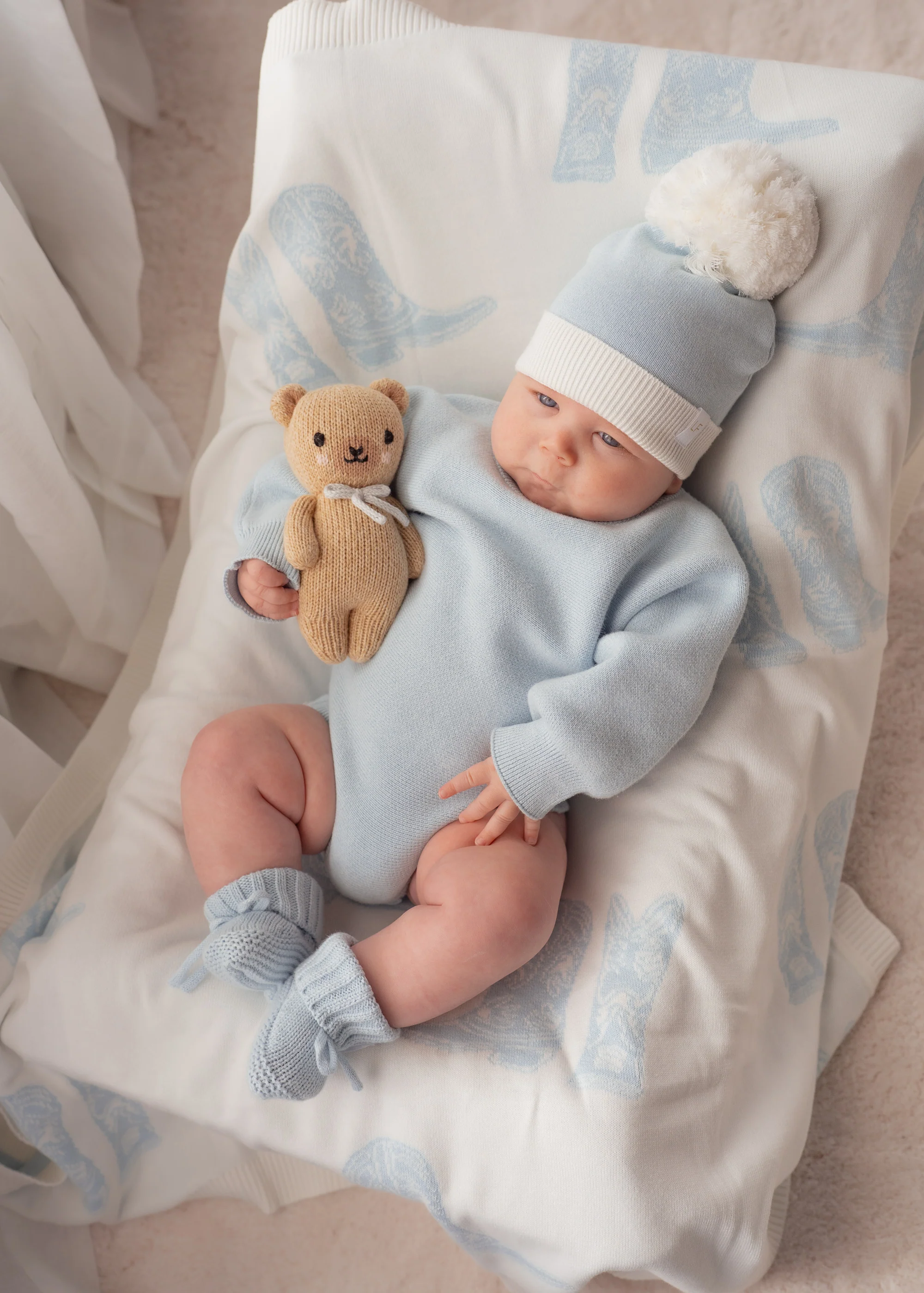 Flat Knit Romper | Sky Blue - Image 8