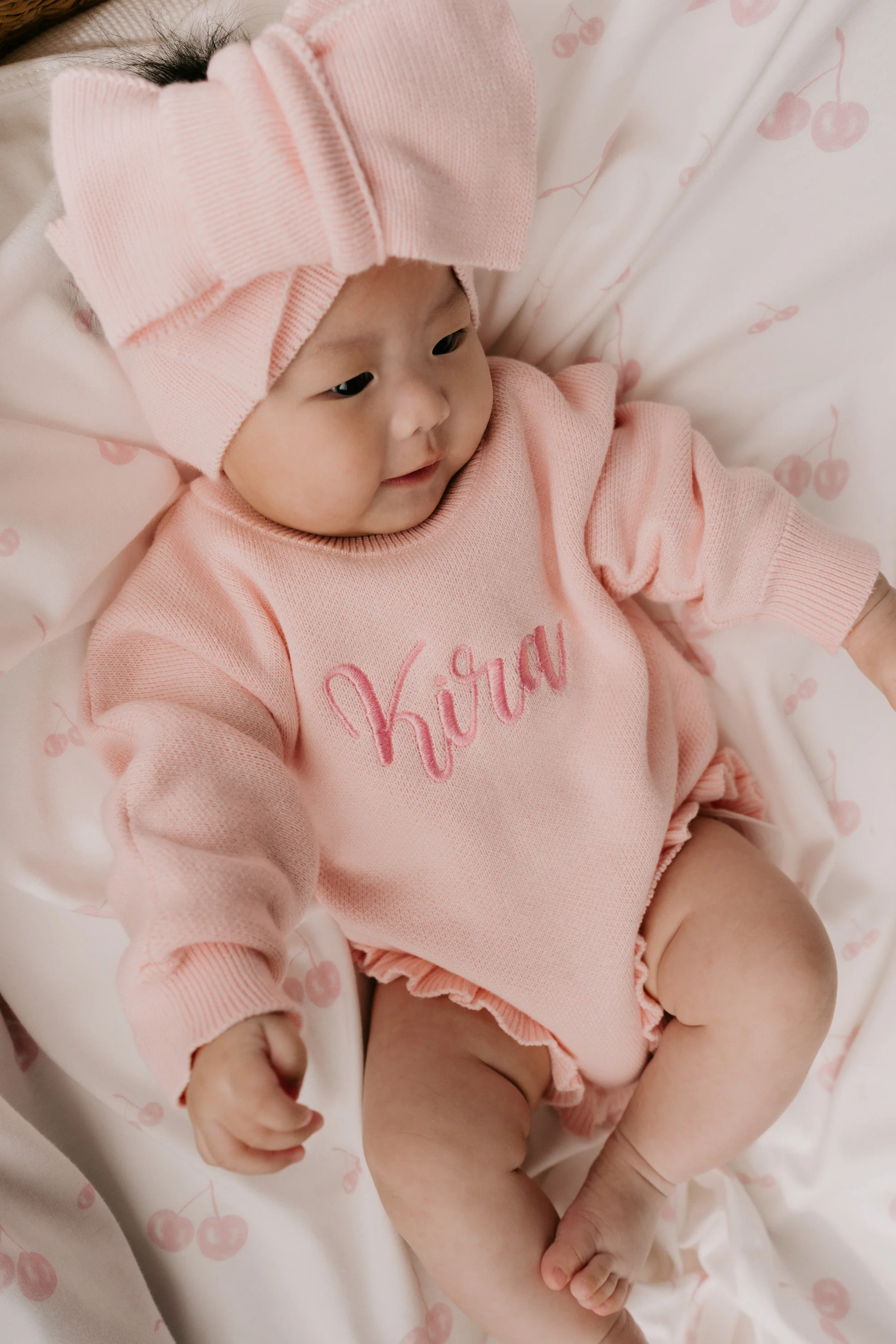 Frill Knit Romper | Baby Pink - Image 3