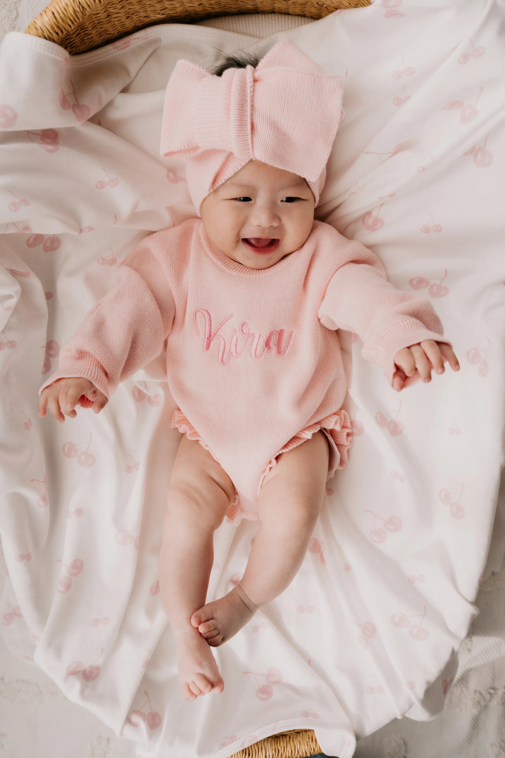 Frill Knit Romper | Baby Pink - Image 8