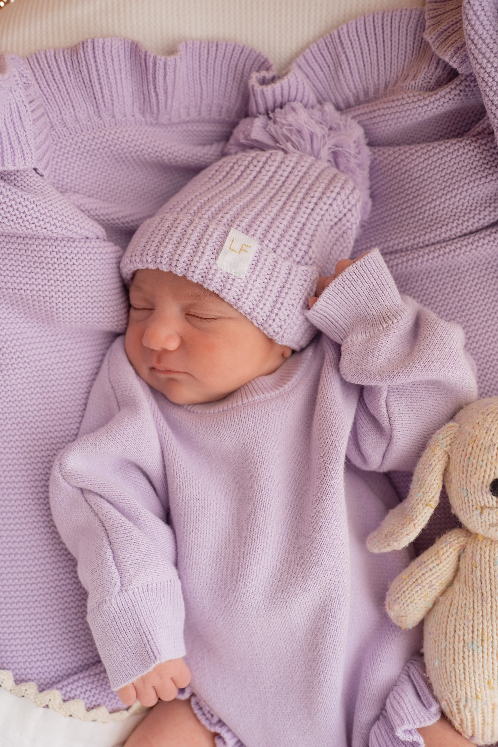 Frill Knit Romper | Pastel Lilac - Image 5