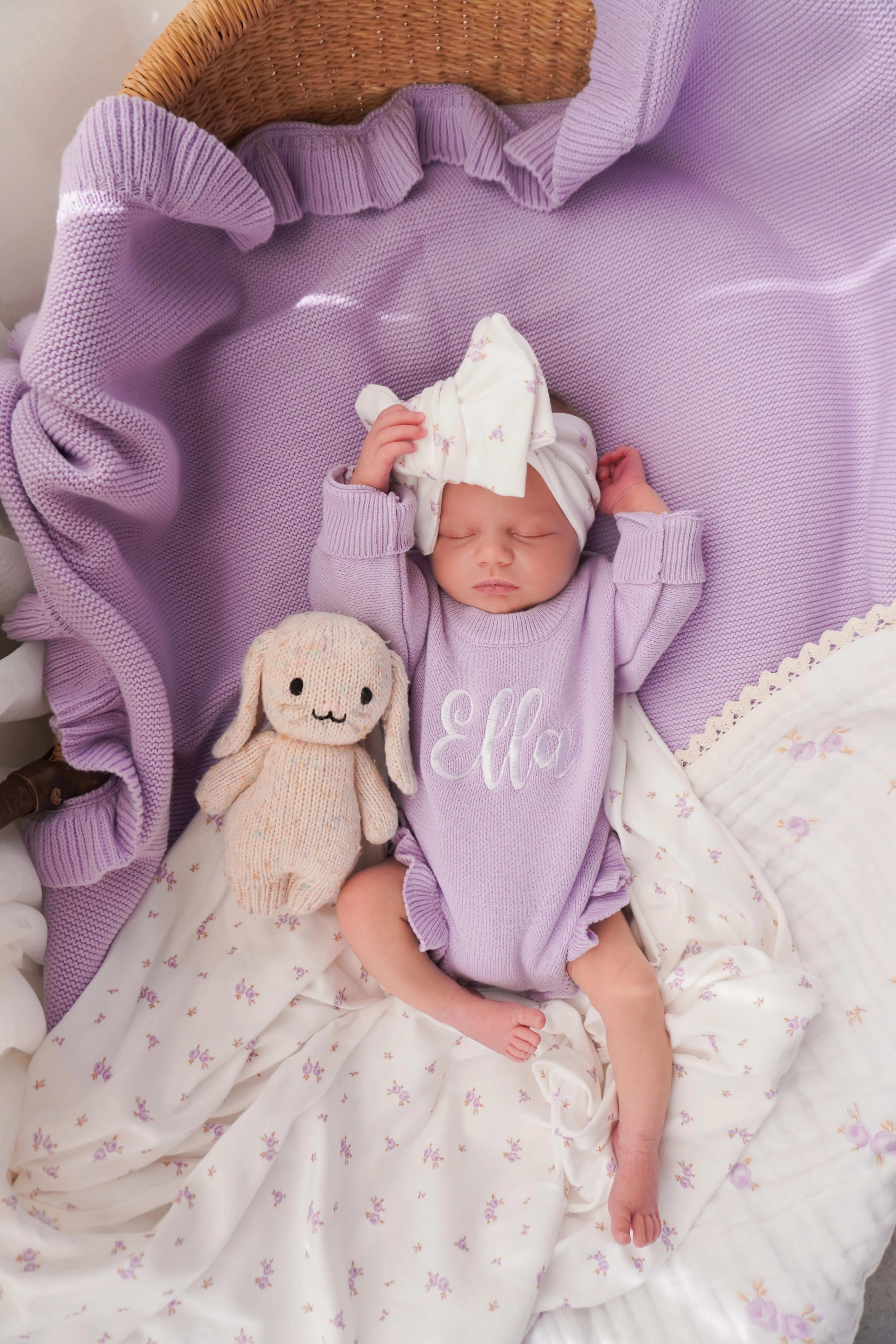 Frill Knit Romper | Pastel Lilac - Image 8