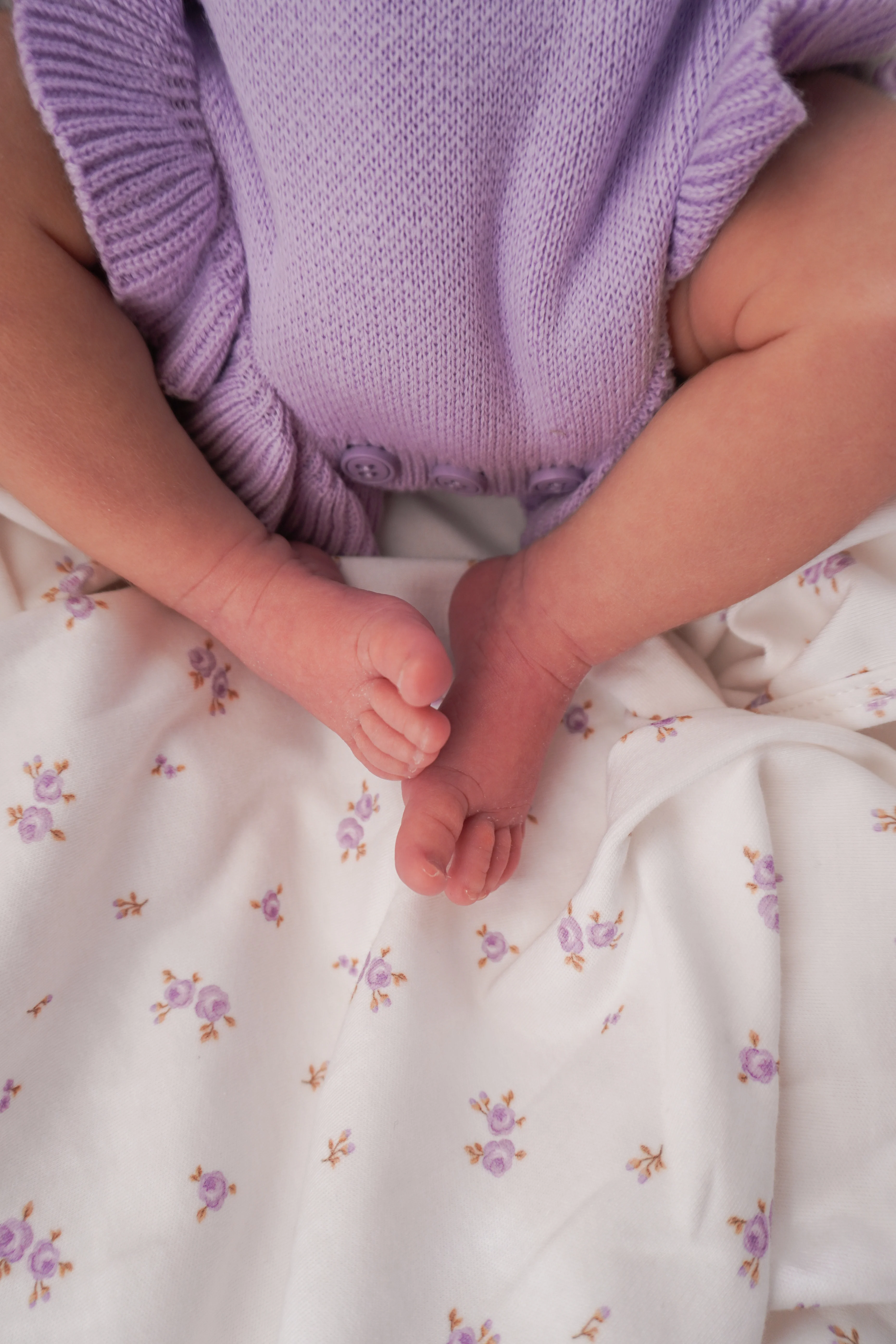 Frill Knit Romper | Pastel Lilac - Image 9