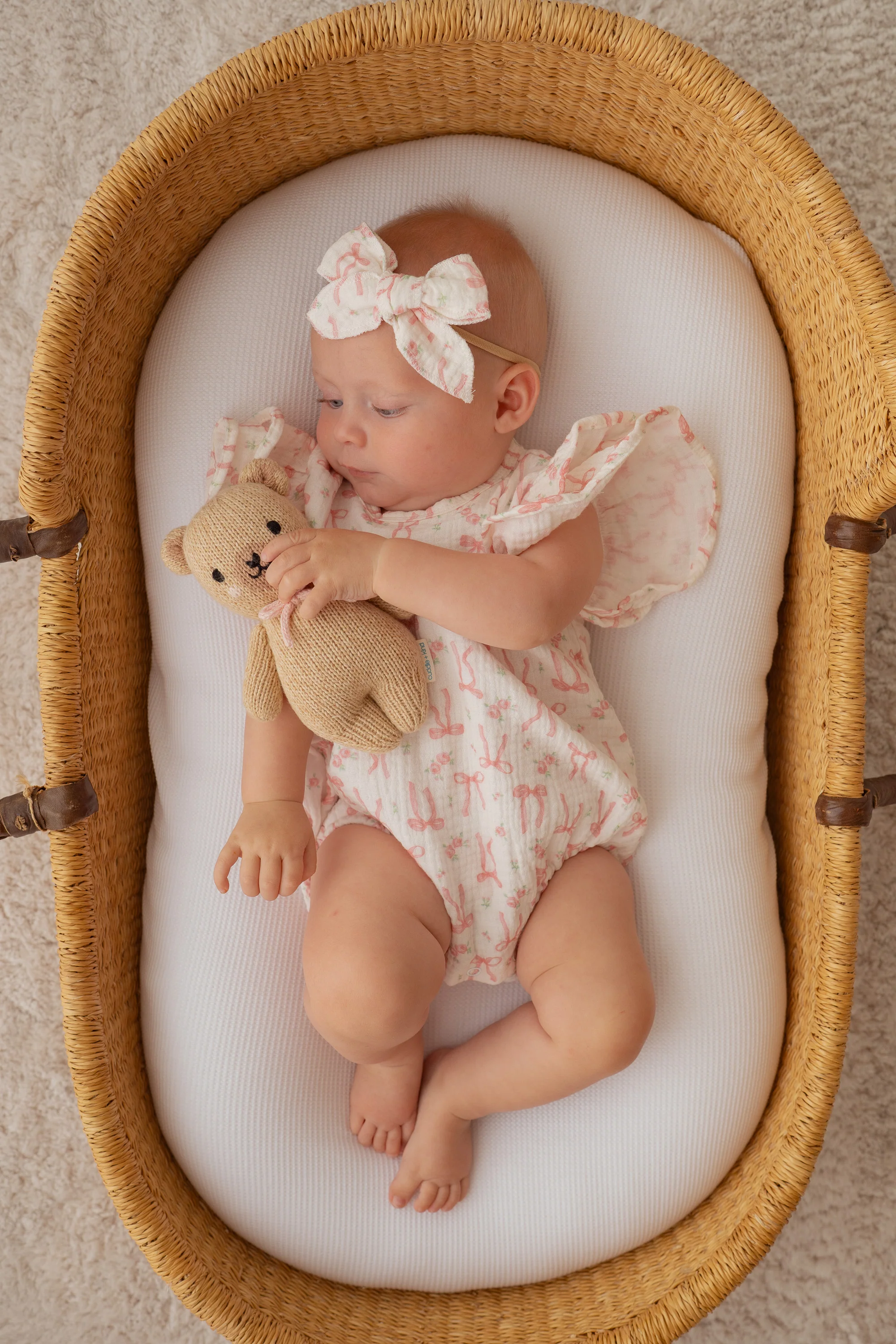 Frill Muslin Romper | Pink Bow Floral - Image 4