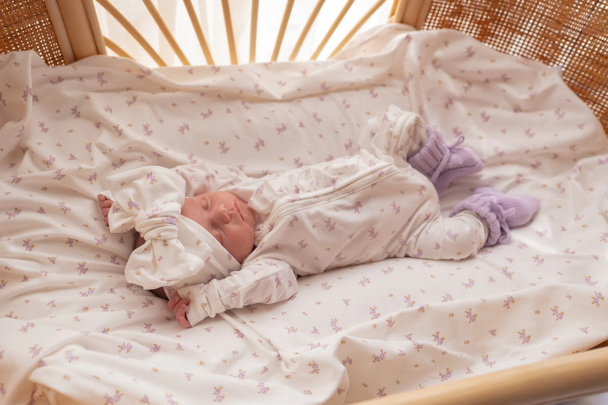 Frill Zip Romper | Lilac Meadow - Image 3