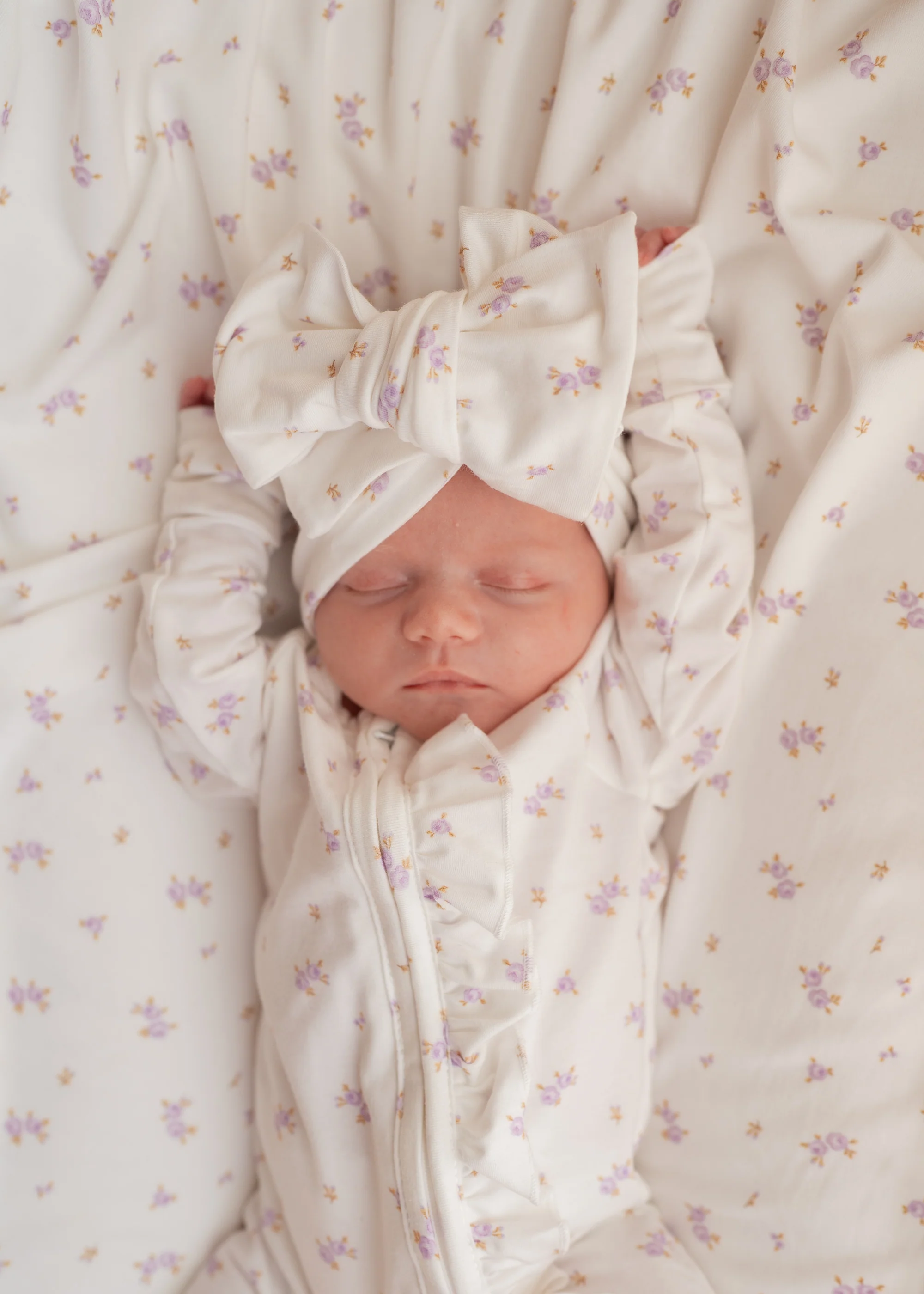 Frill Zip Romper | Lilac Meadow - Image 4