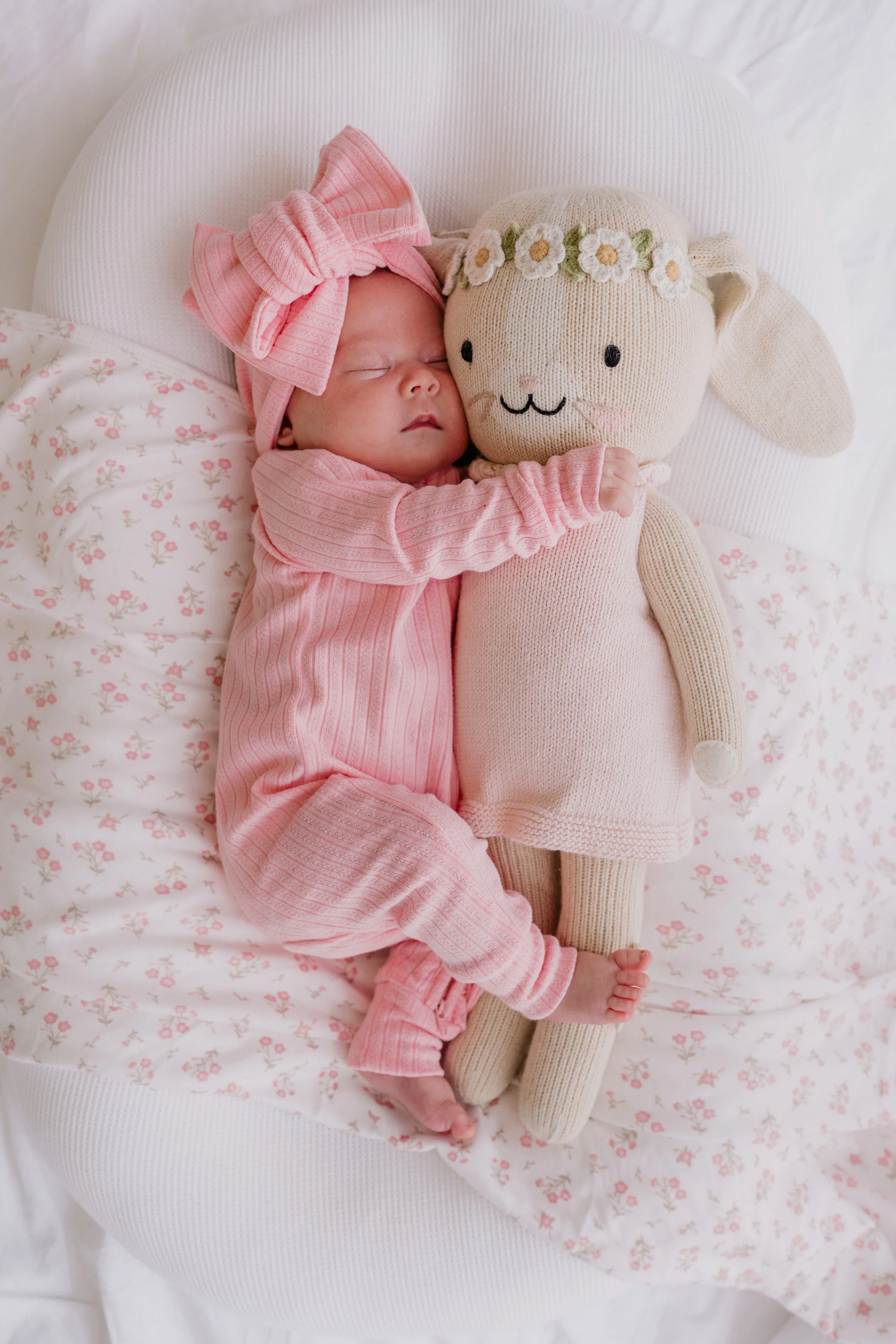 Frill Zip Romper | Peony Rib Pointelle - Image 7