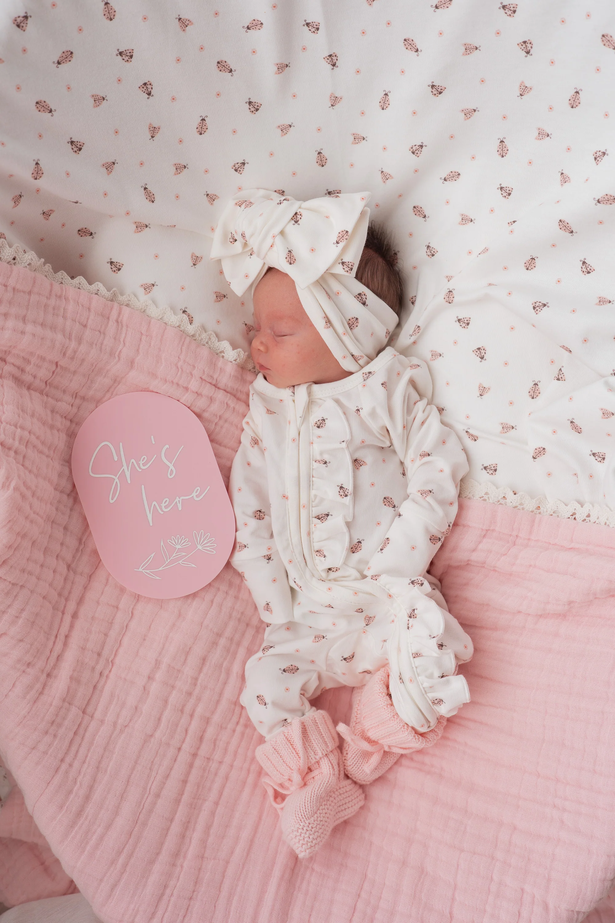 Frill Zip Romper | Pink Ladybug - Image 3