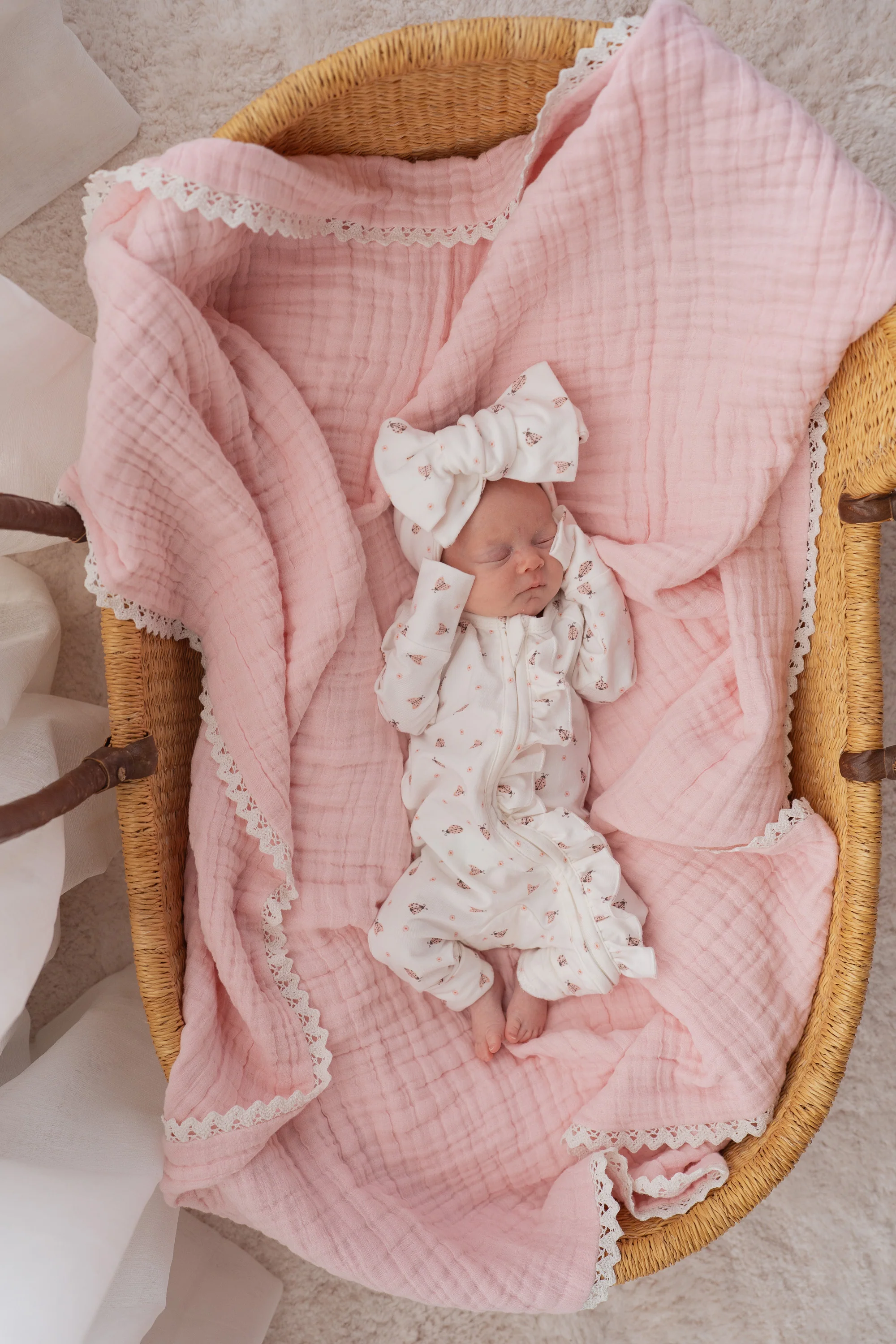 Frill Zip Romper | Pink Ladybug - Image 5