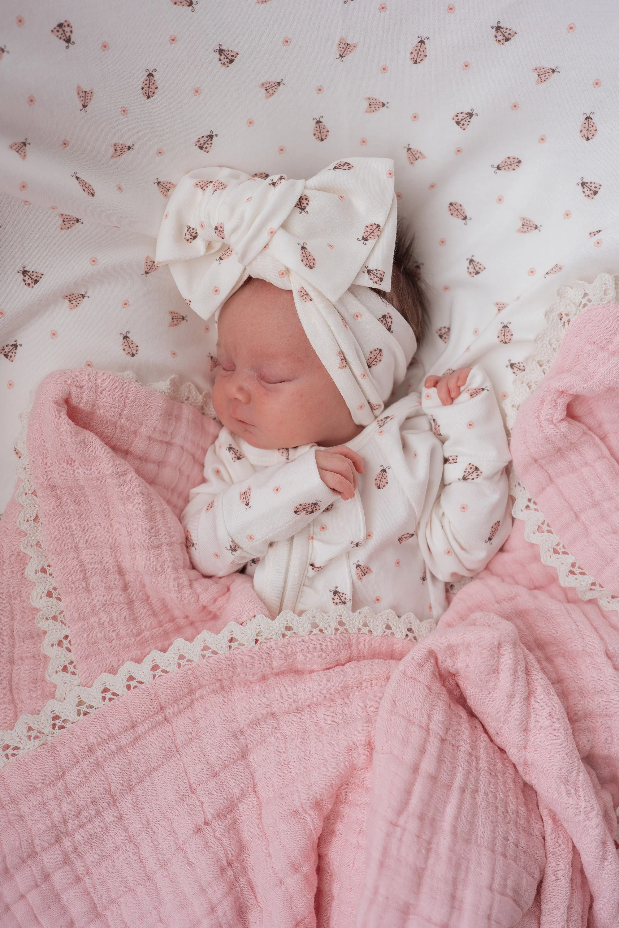 Frill Zip Romper | Pink Ladybug - Image 7