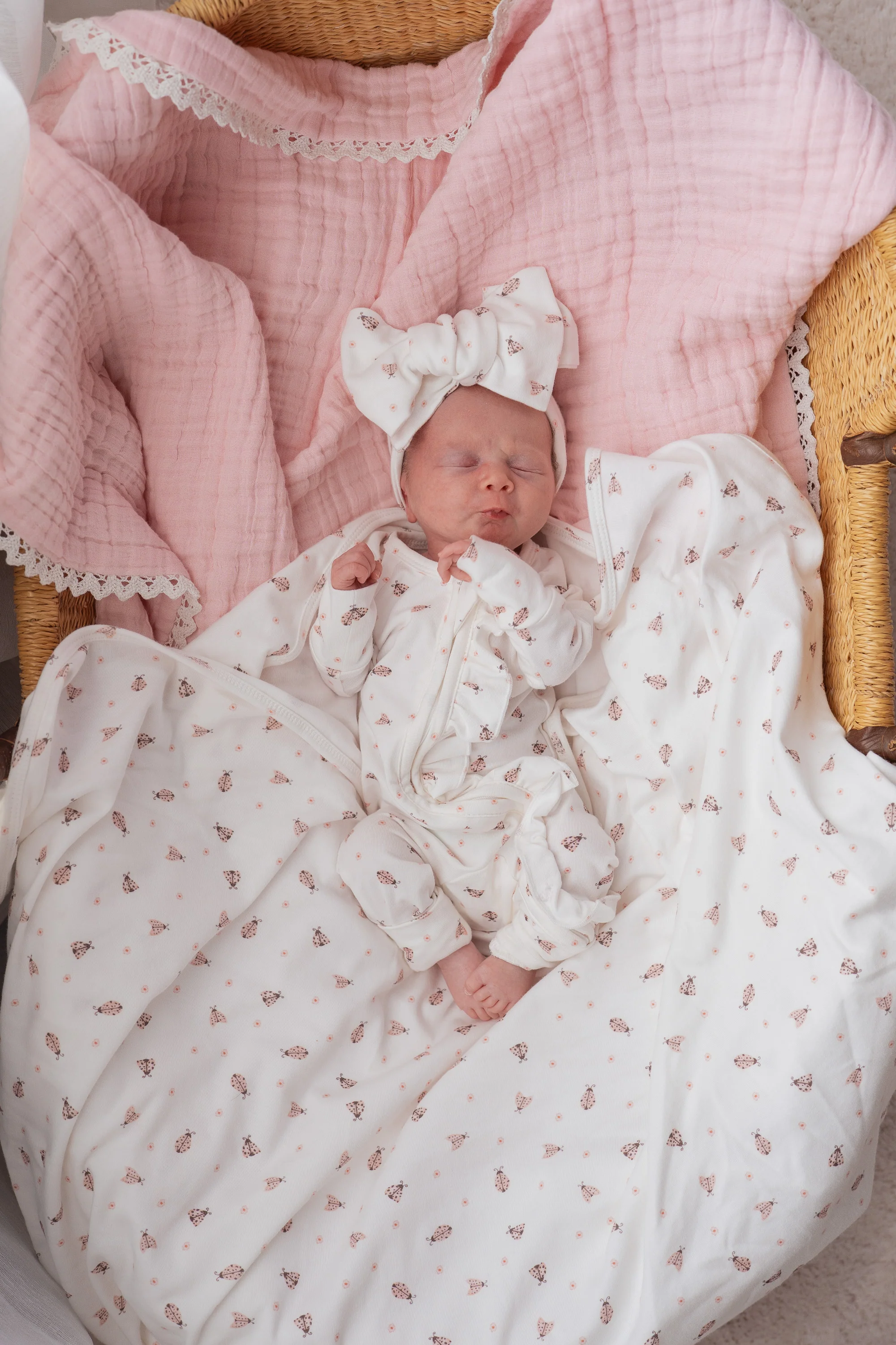 Frill Zip Romper | Pink Ladybug - Image 9