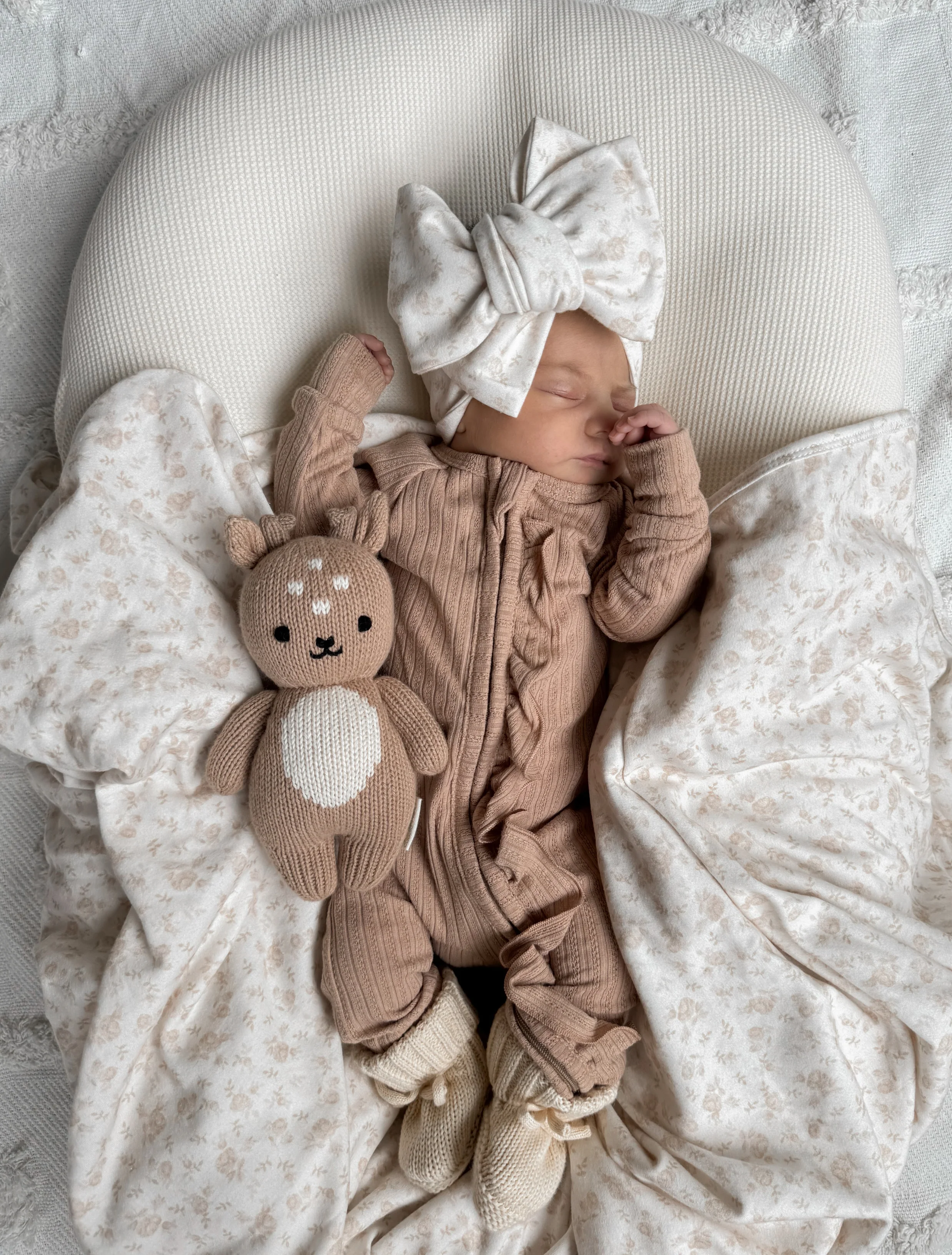 Frill Zip Romper | Teddy Rib Pointelle - Image 3