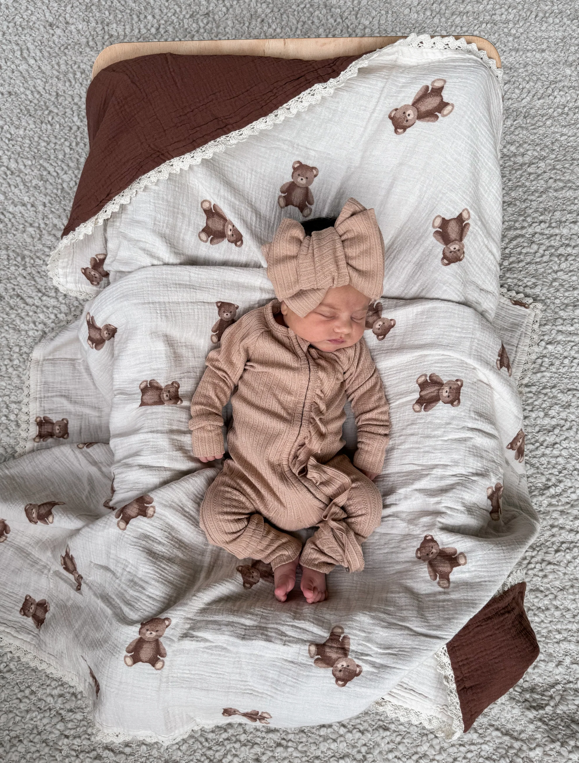 Frill Zip Romper | Teddy Rib Pointelle - Image 7