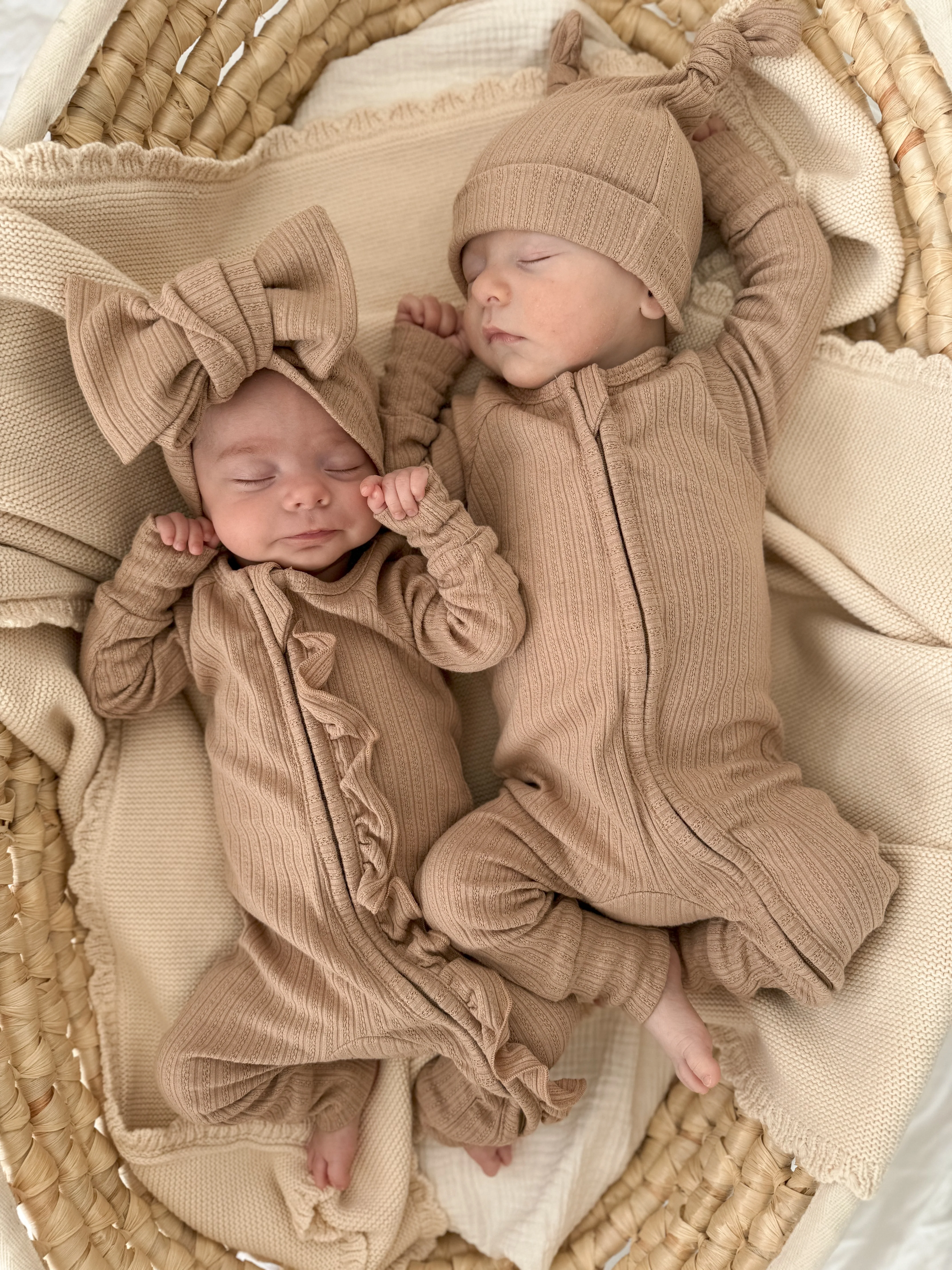 Frill Zip Romper | Teddy Rib Pointelle - Image 8