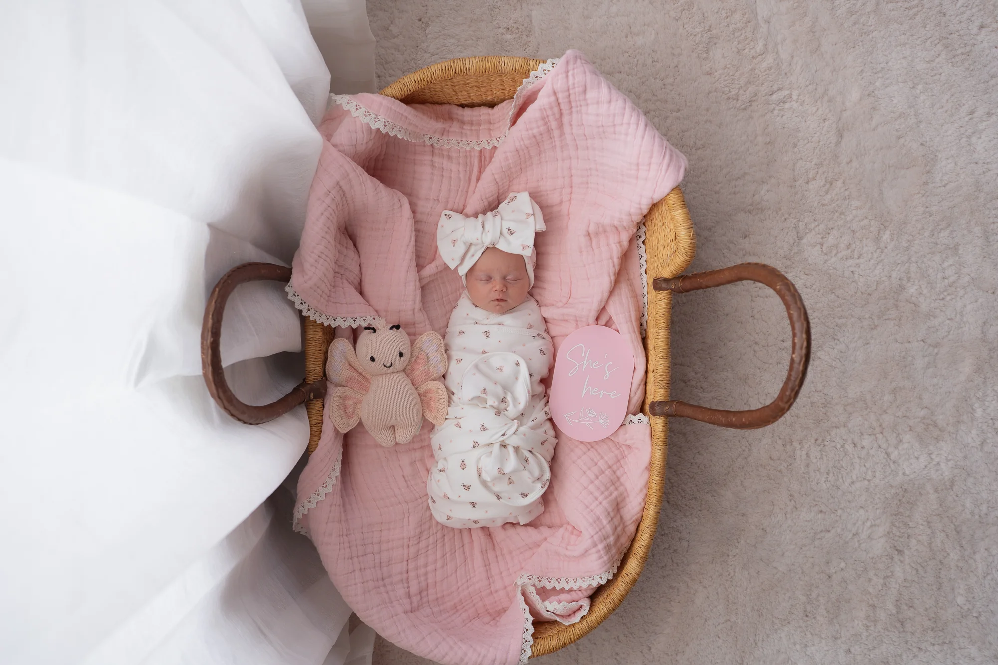 Gauze Lace Blanket | Baby Pink - Image 5