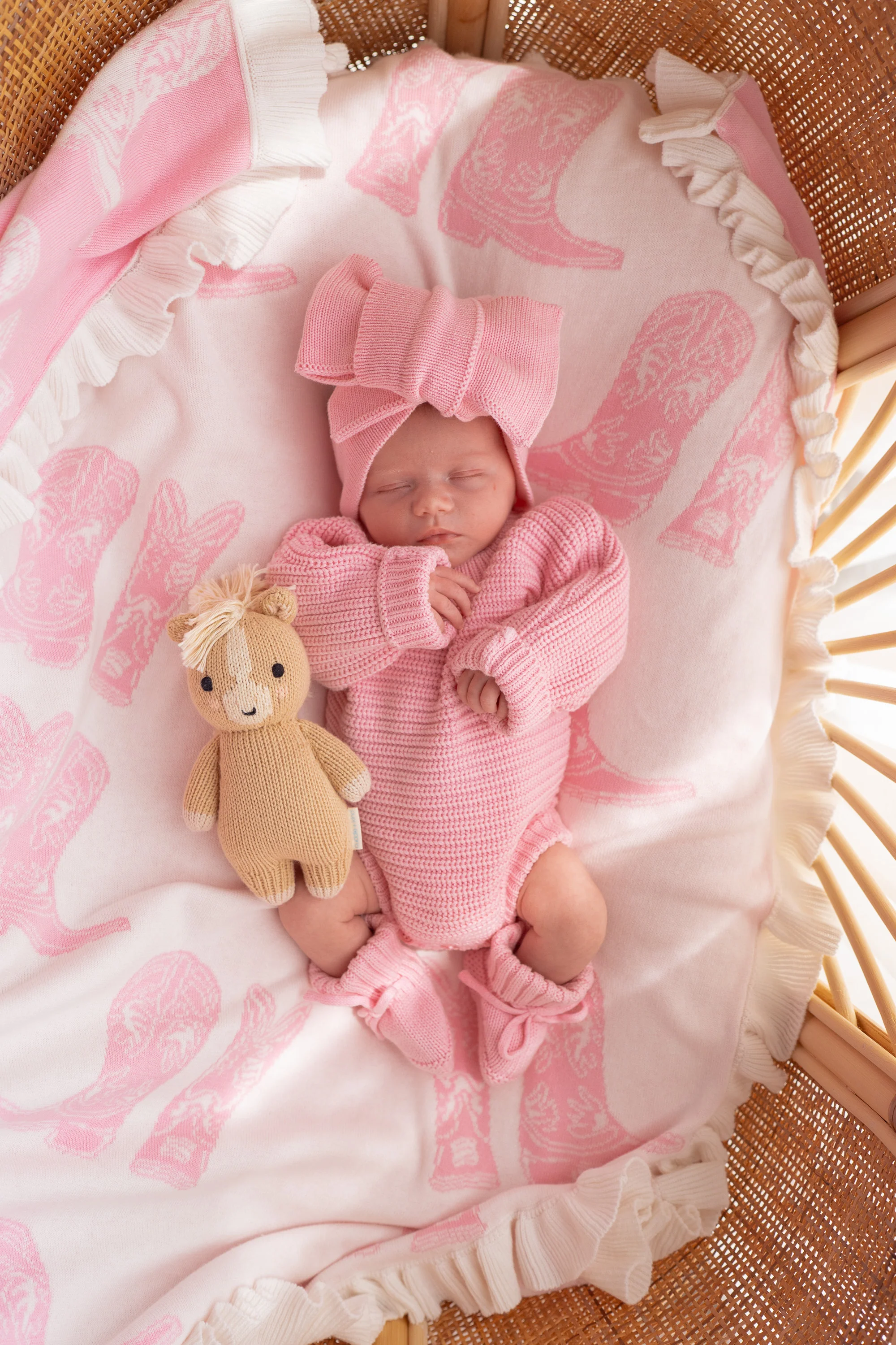 Knit Blanket | Pink Cowgirl Boots - Image 2