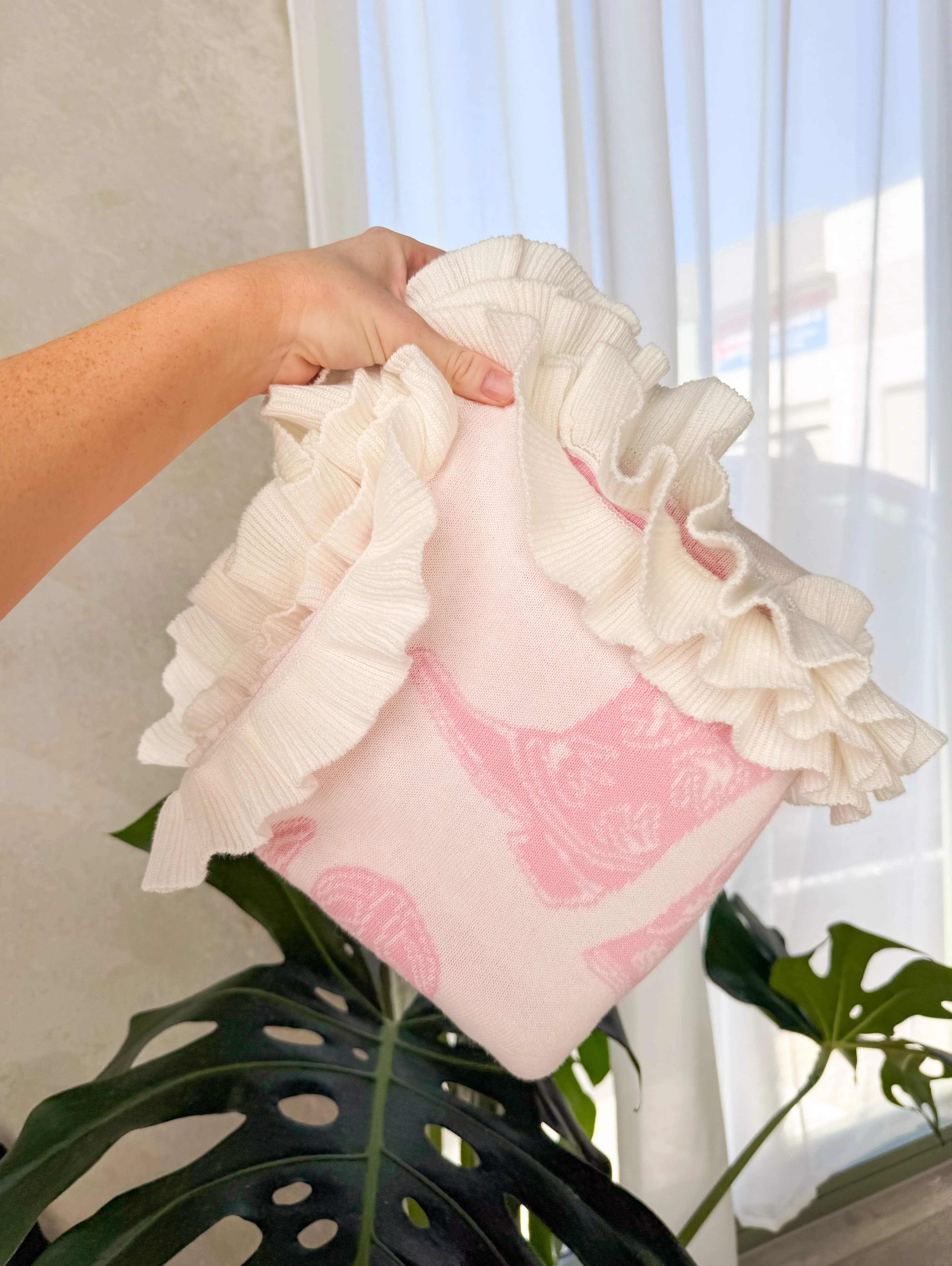 Knit Blanket | Pink Cowgirl Boots - Image 8