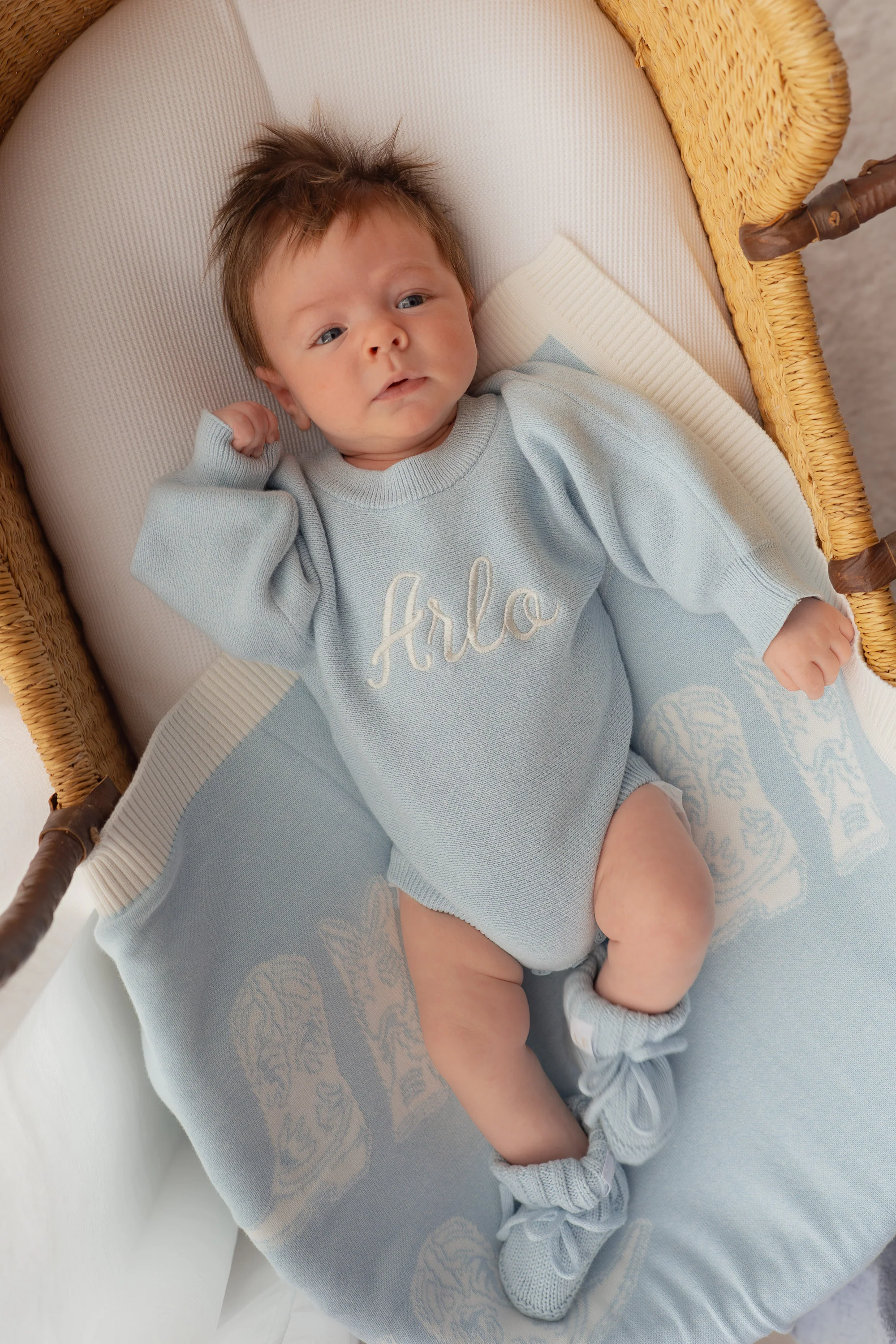Knit Blanket | Sky Blue Cowboy Boots - Image 7