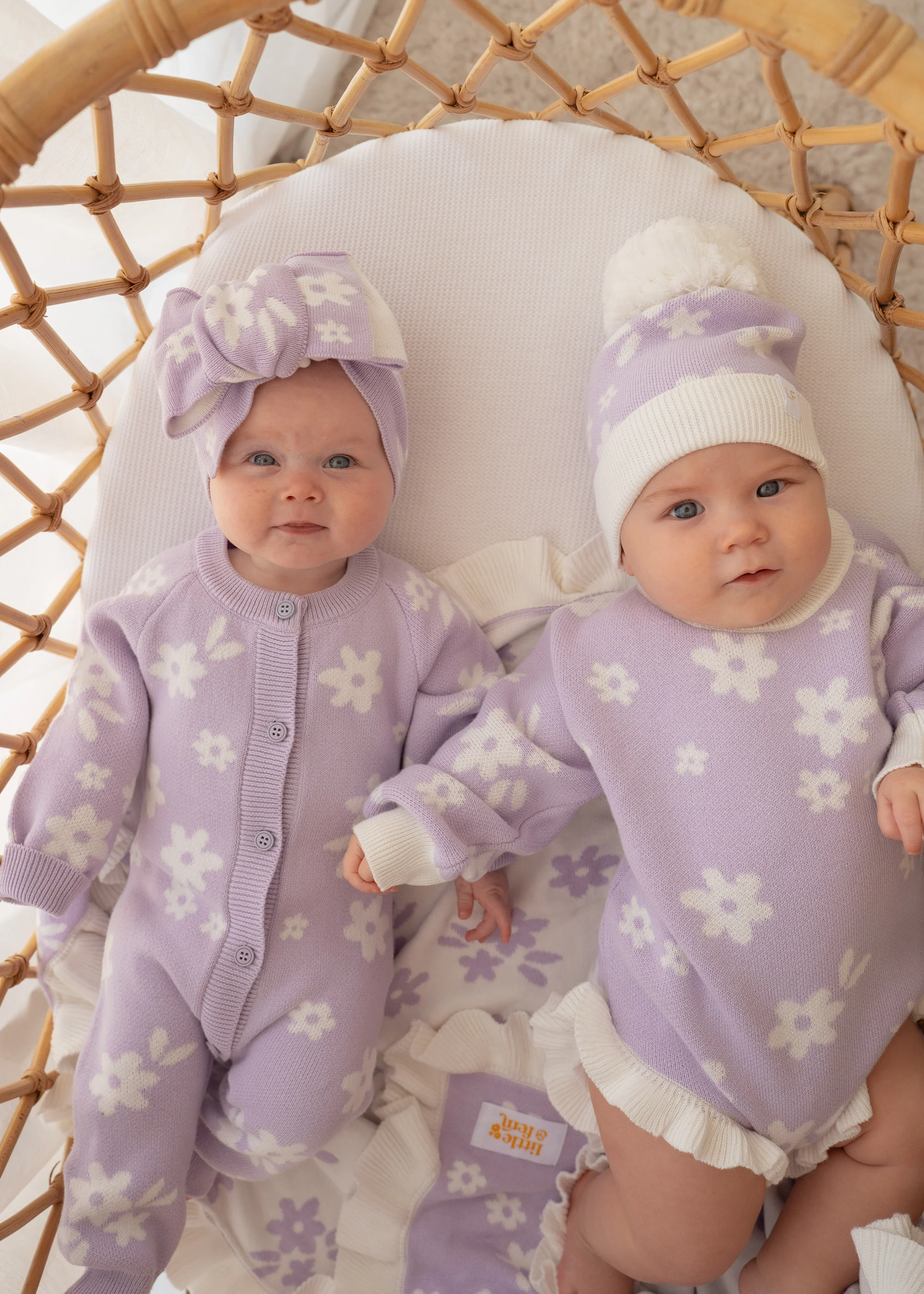 Frill Knit Romper | Daisy Floral Lilac - Image 5