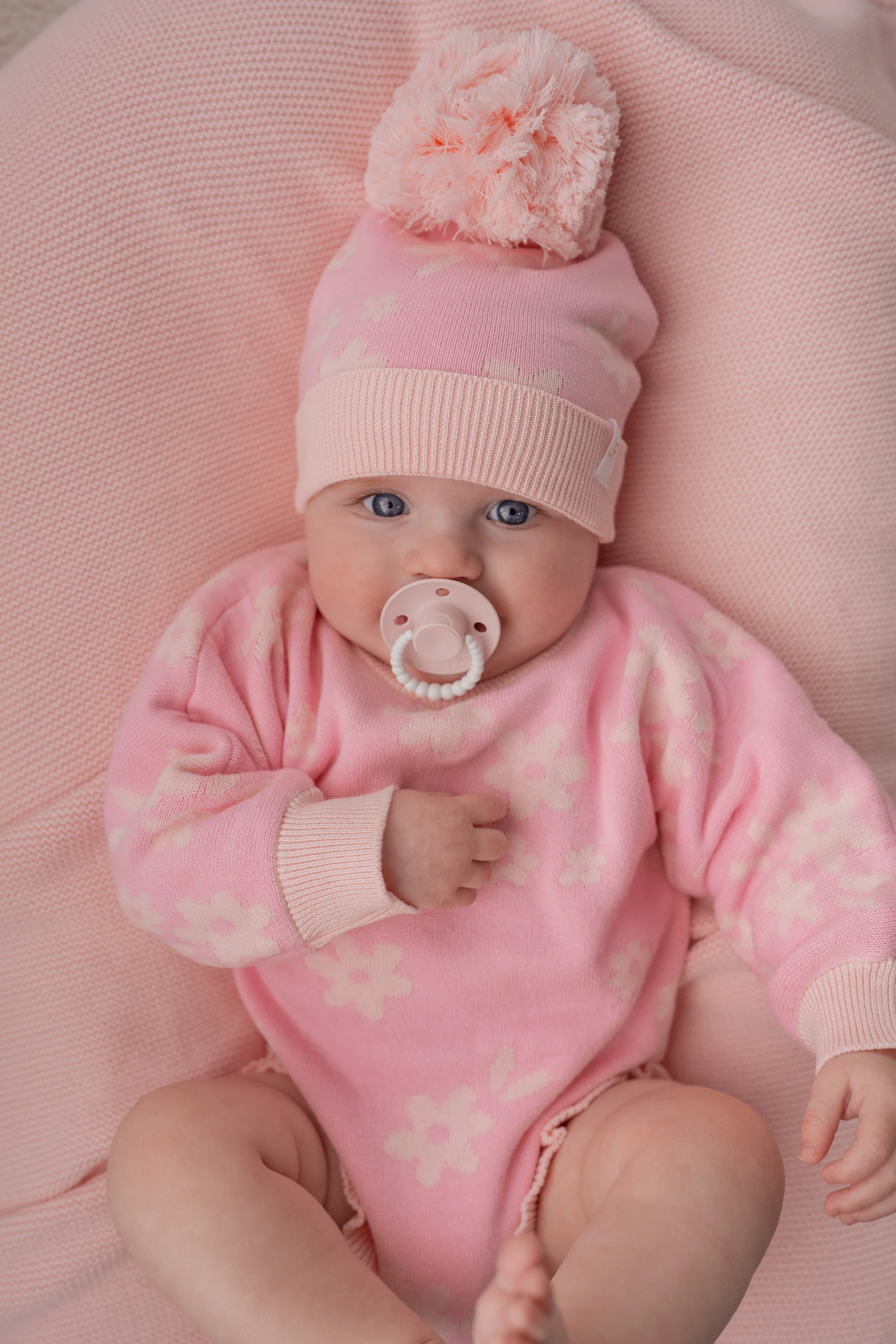 Knit Romper | Daisy Floral Pink - Image 7