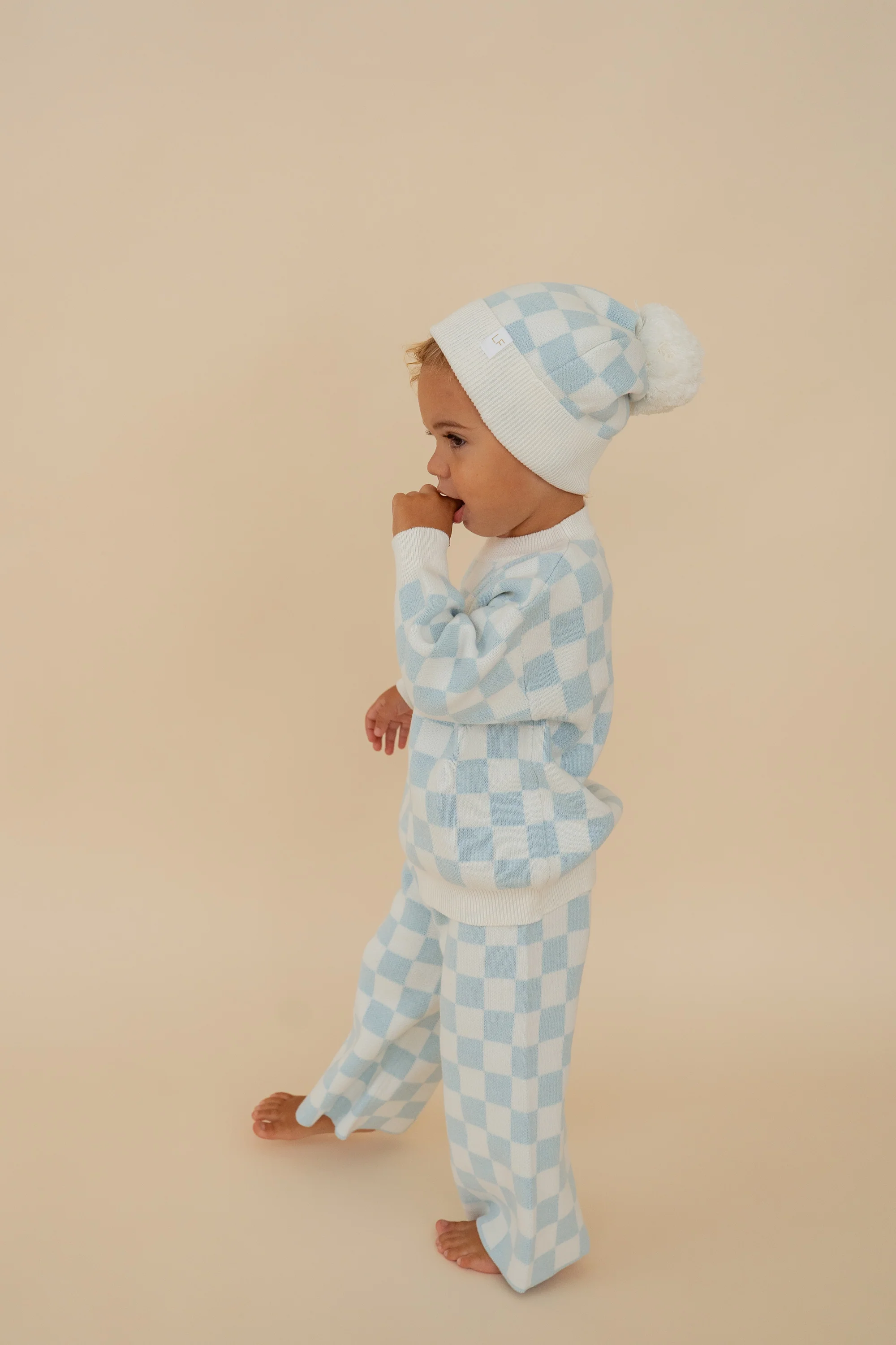 Knit Set | Sky Blue Checker - Image 3