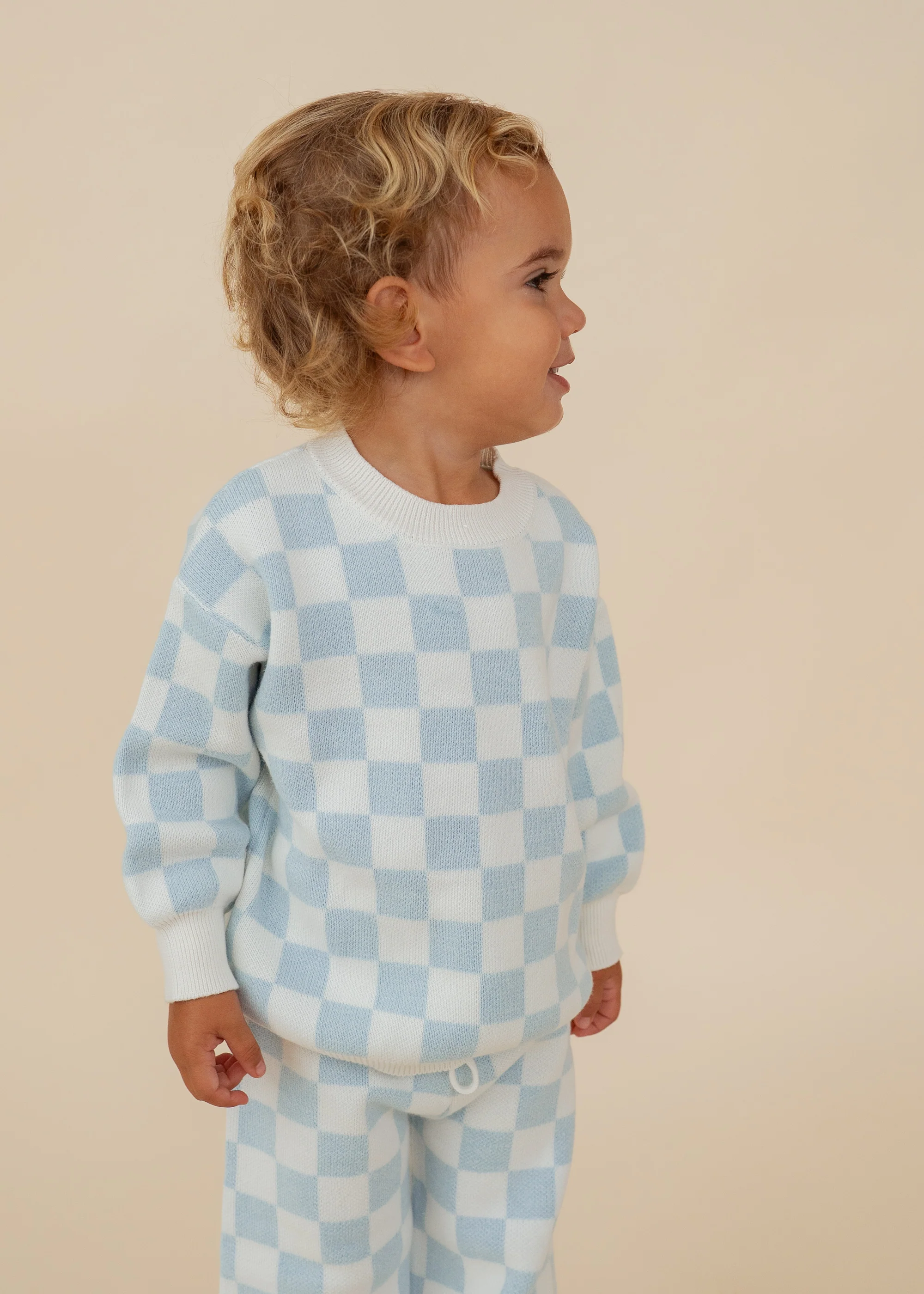 Knit Set | Sky Blue Checker - Image 4