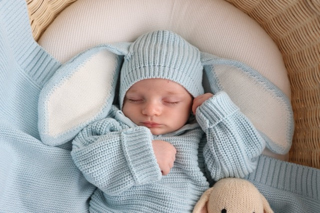 Knitted Bunny Bonnet | Sky Blue - Image 5