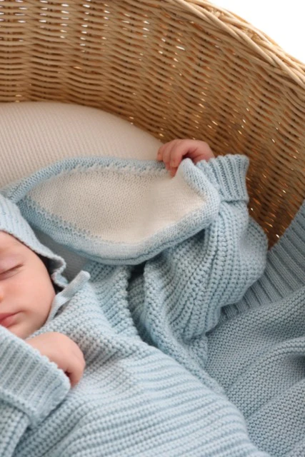 Knitted Bunny Bonnet | Sky Blue - Image 6