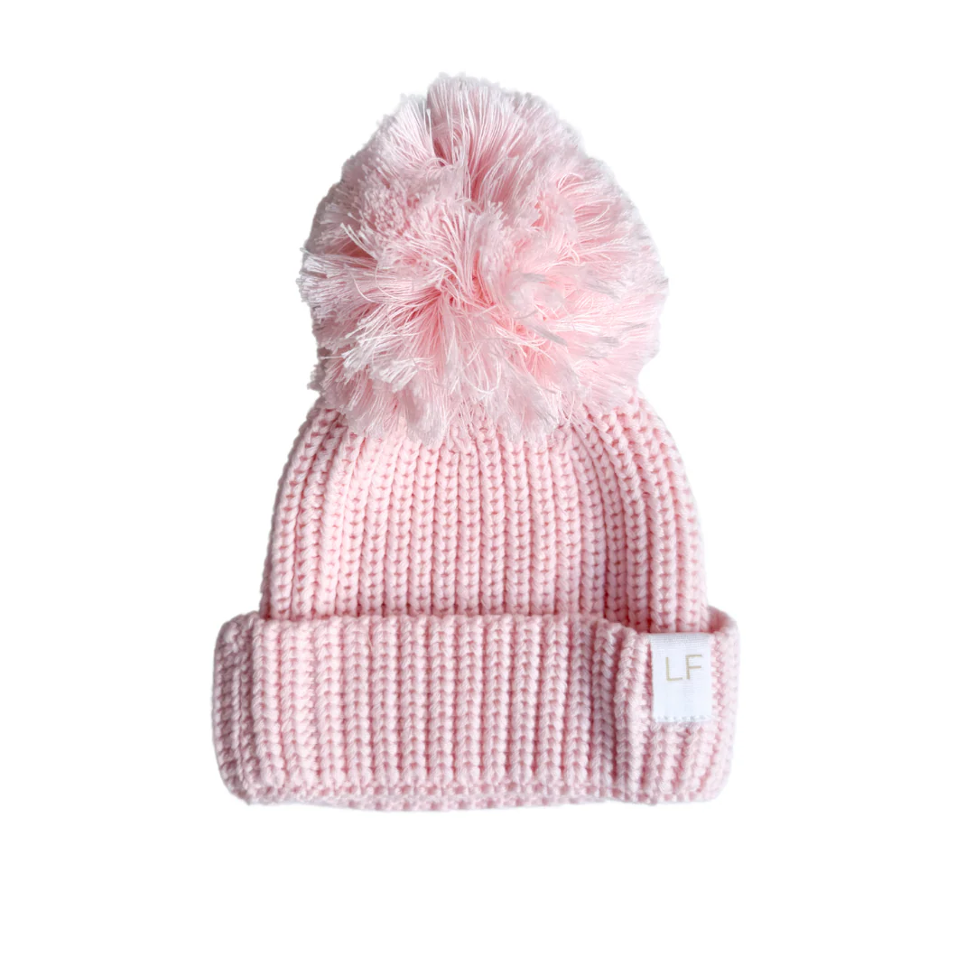 Knitted Pom Beanie | Baby Pink *MAY PRE-ORDER* - Image 2