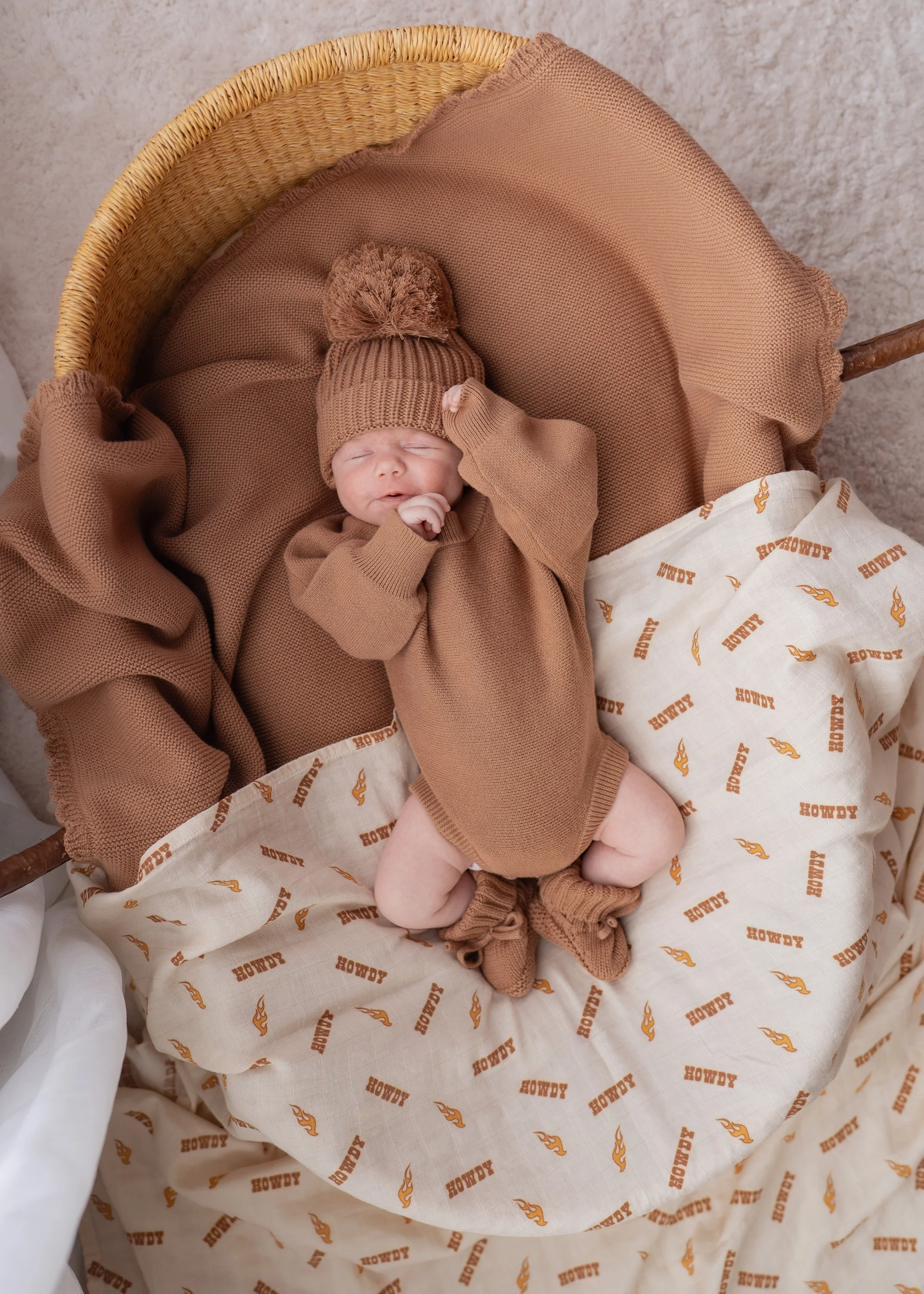 Knitted Pom Beanie | Chestnut - Image 4