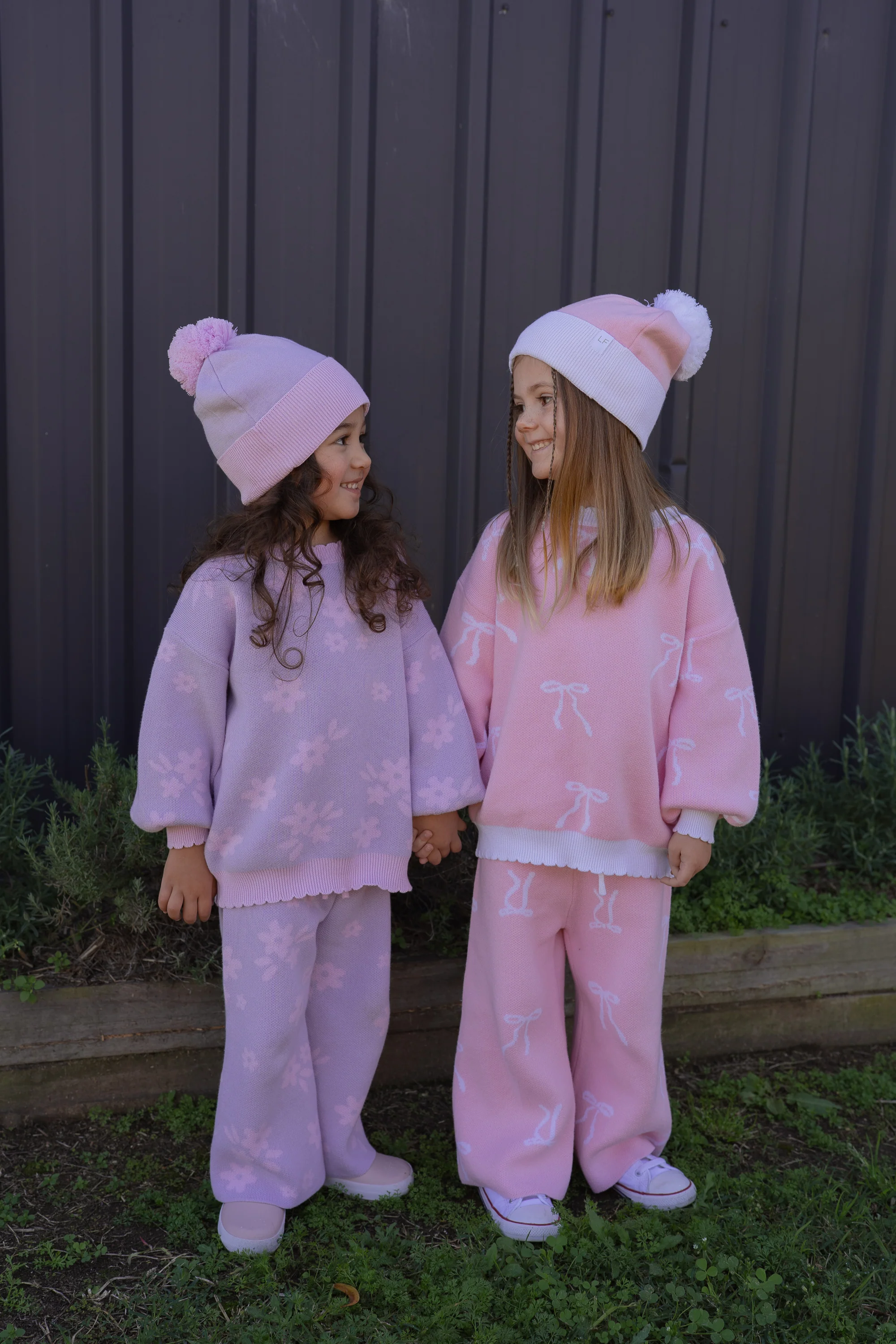 Knitted Pom Beanie | Pastel Lilac Duo Tone - Image 3