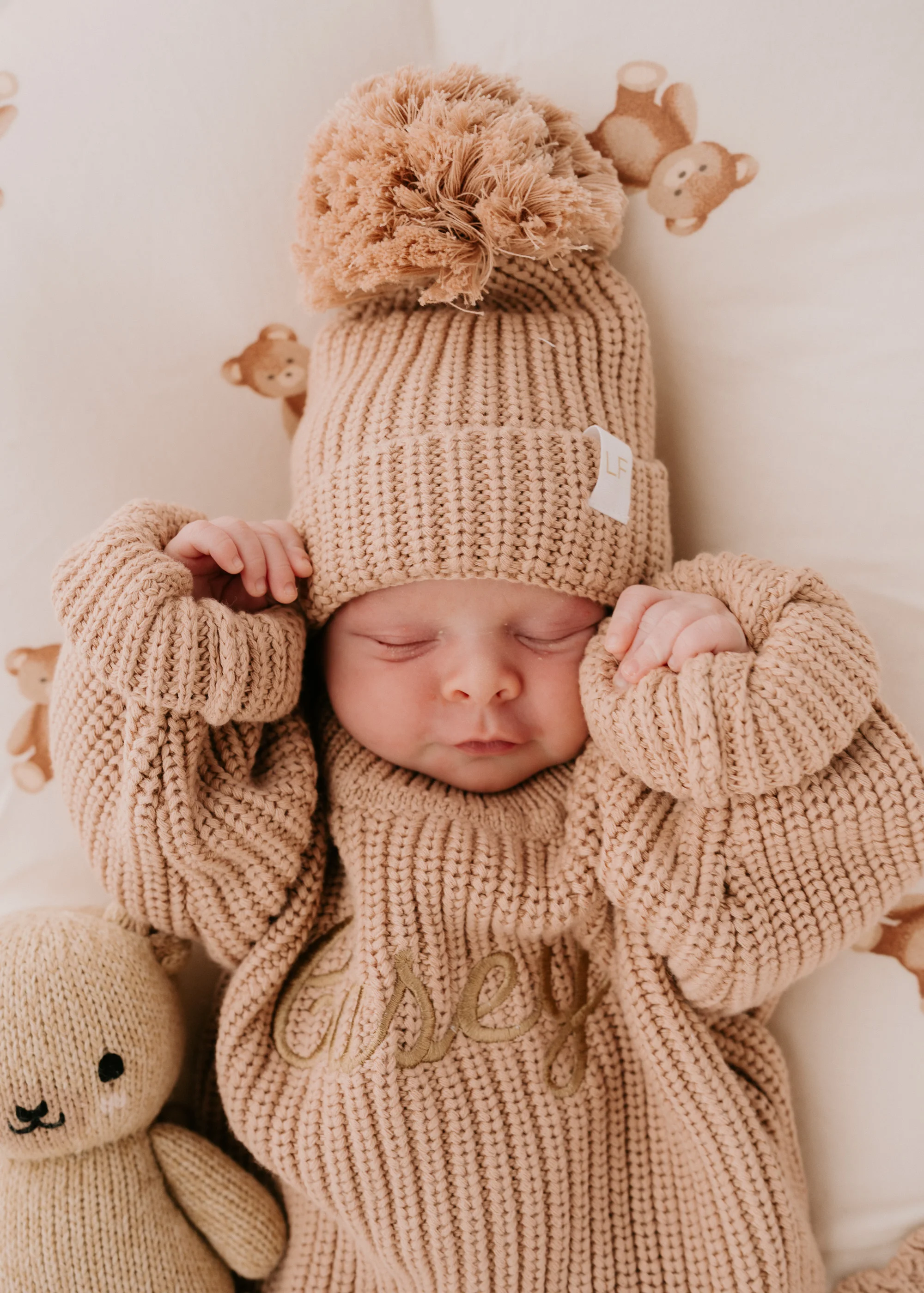 Knitted Pom Beanie | Teddy - Image 2