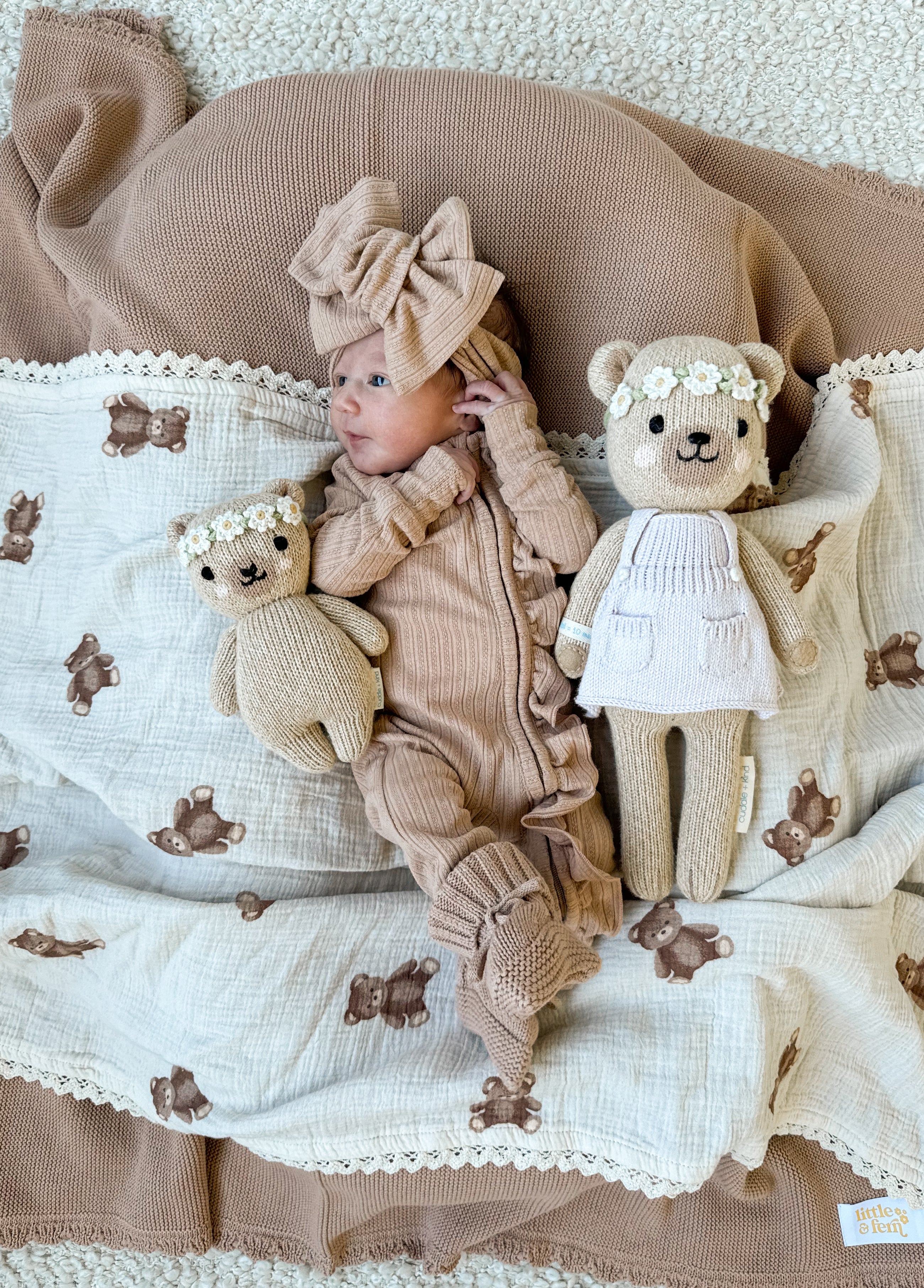 Frill Zip Romper | Teddy Rib Pointelle - Image 6