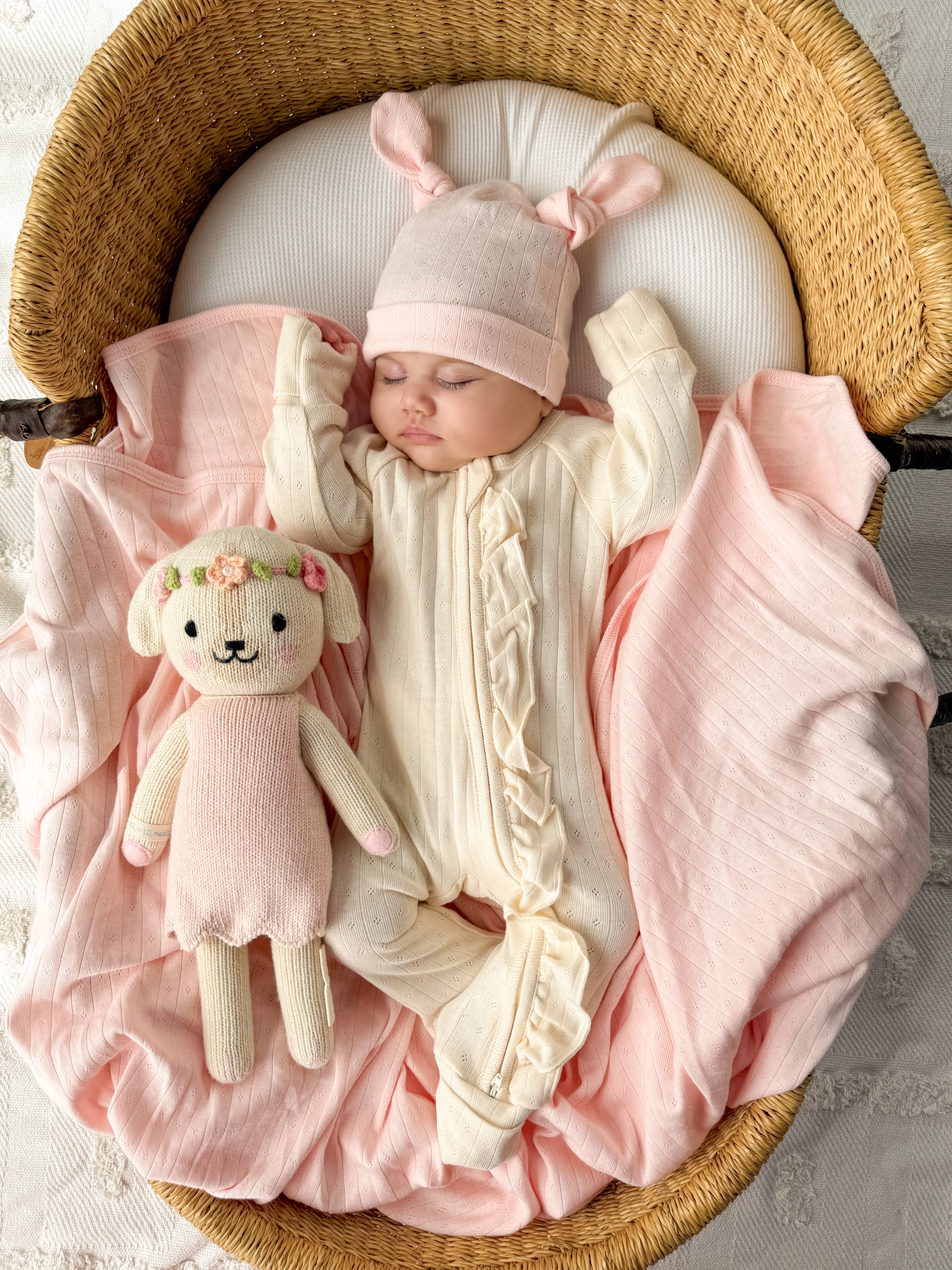 Essential Swaddle Set | Petal Pink Pointelle - Image 3