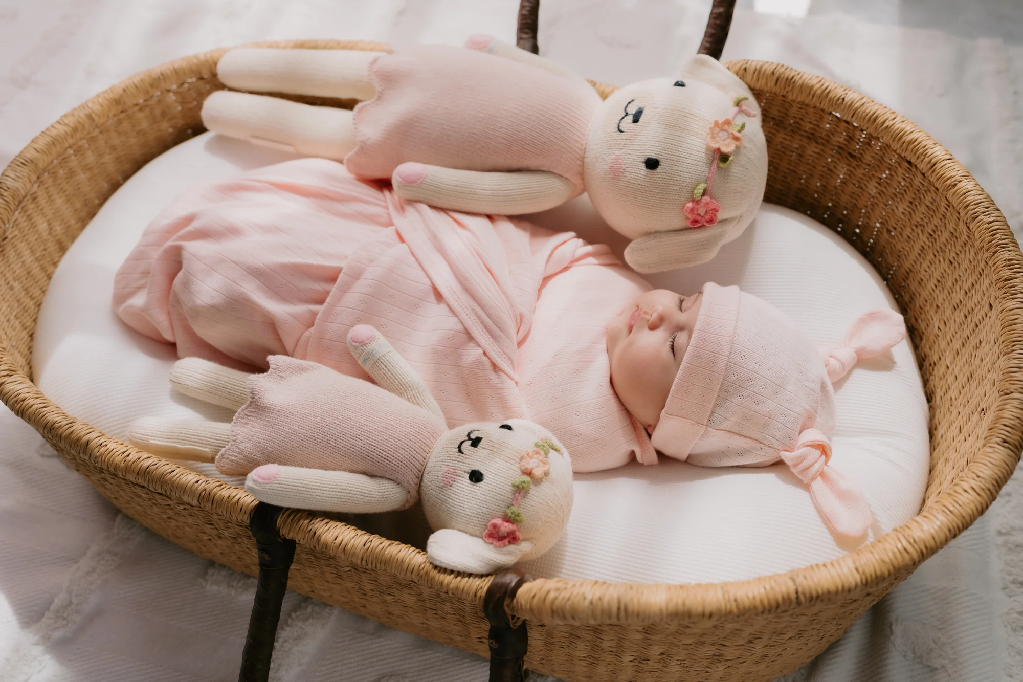 Essential Swaddle Set | Petal Pink Pointelle - Image 4