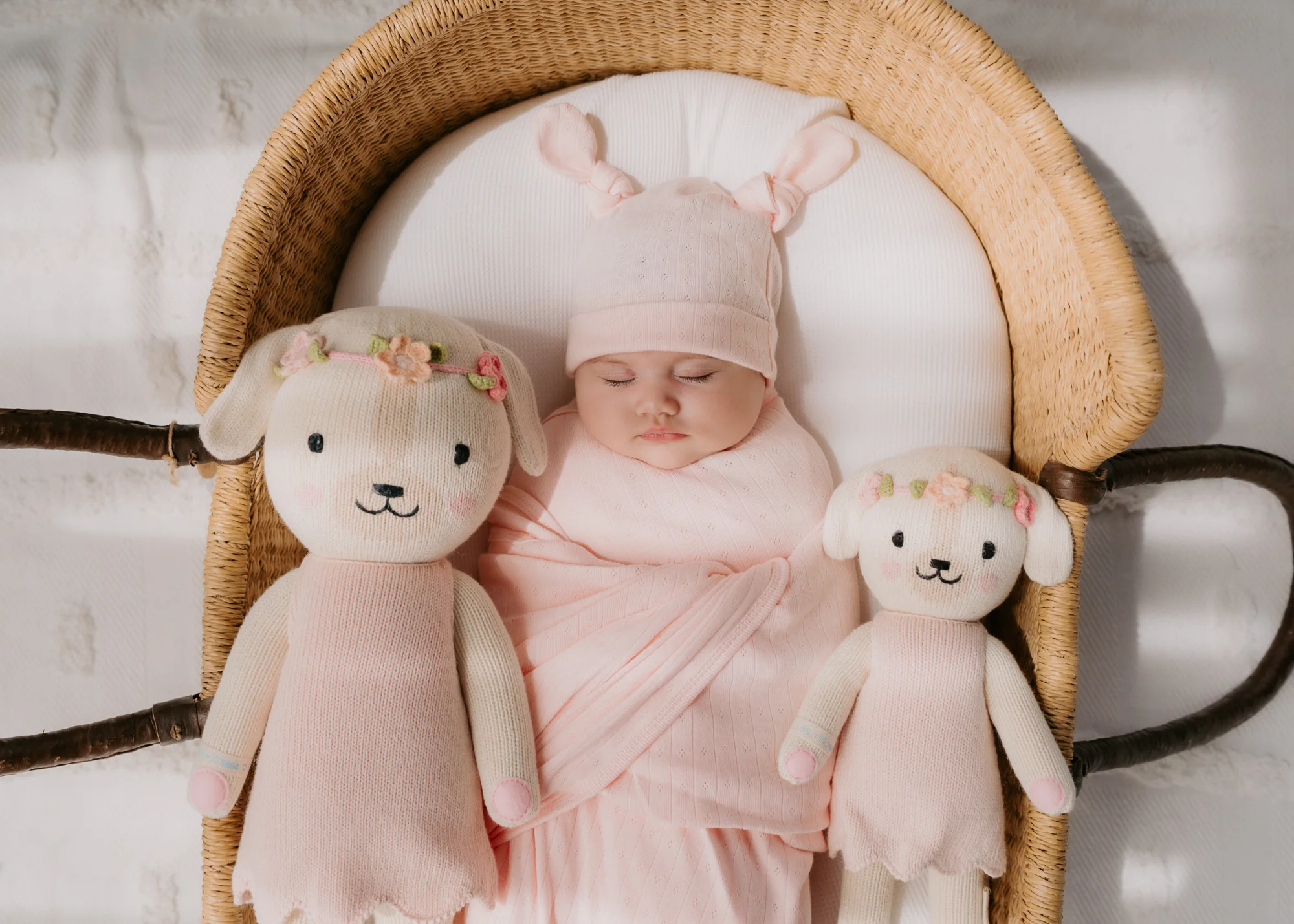 Essential Swaddle Set | Petal Pink Pointelle - Image 5