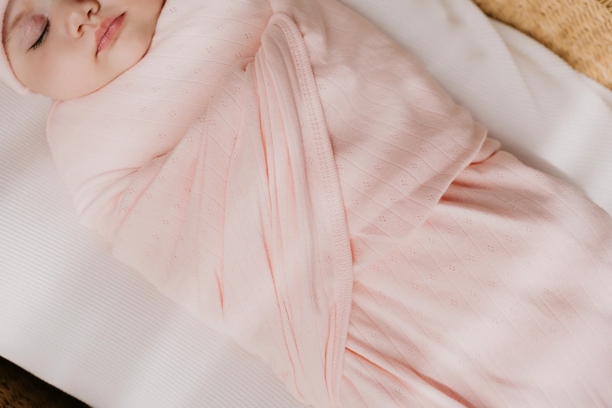Essential Swaddle Set | Petal Pink Pointelle - Image 6