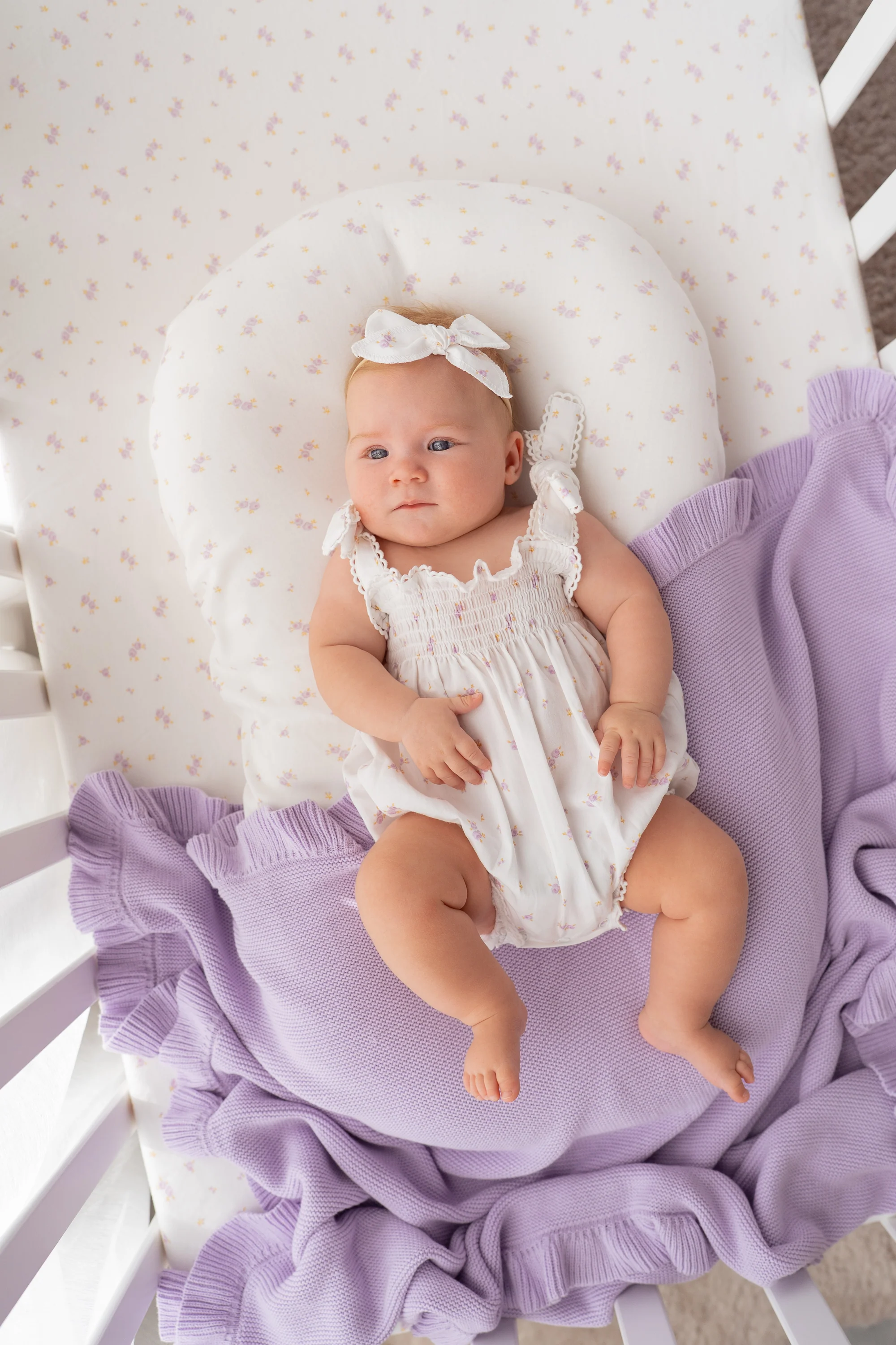 Tie Bubble Romper | Lilac Meadow - Image 3