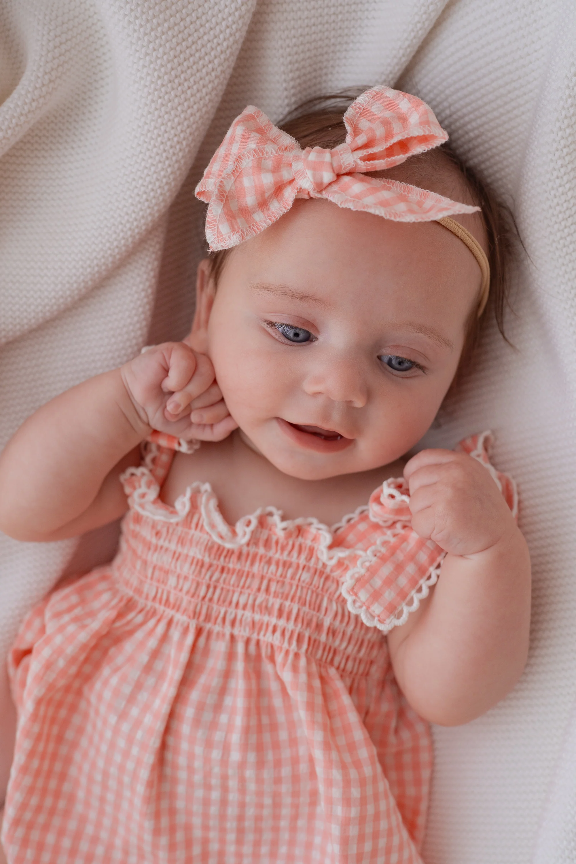 Tie Bubble Romper | Pink Gingham - Image 4