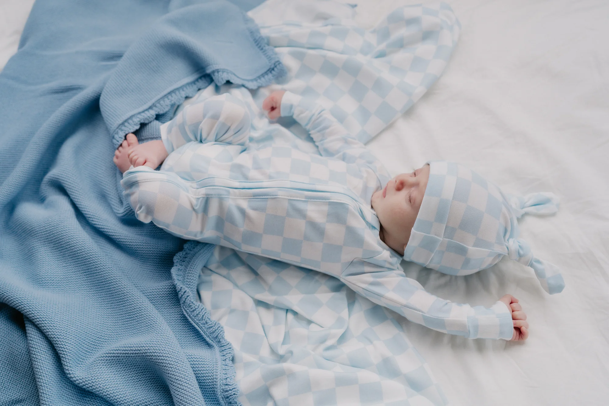 Zip Romper | Blue Checker - Image 3